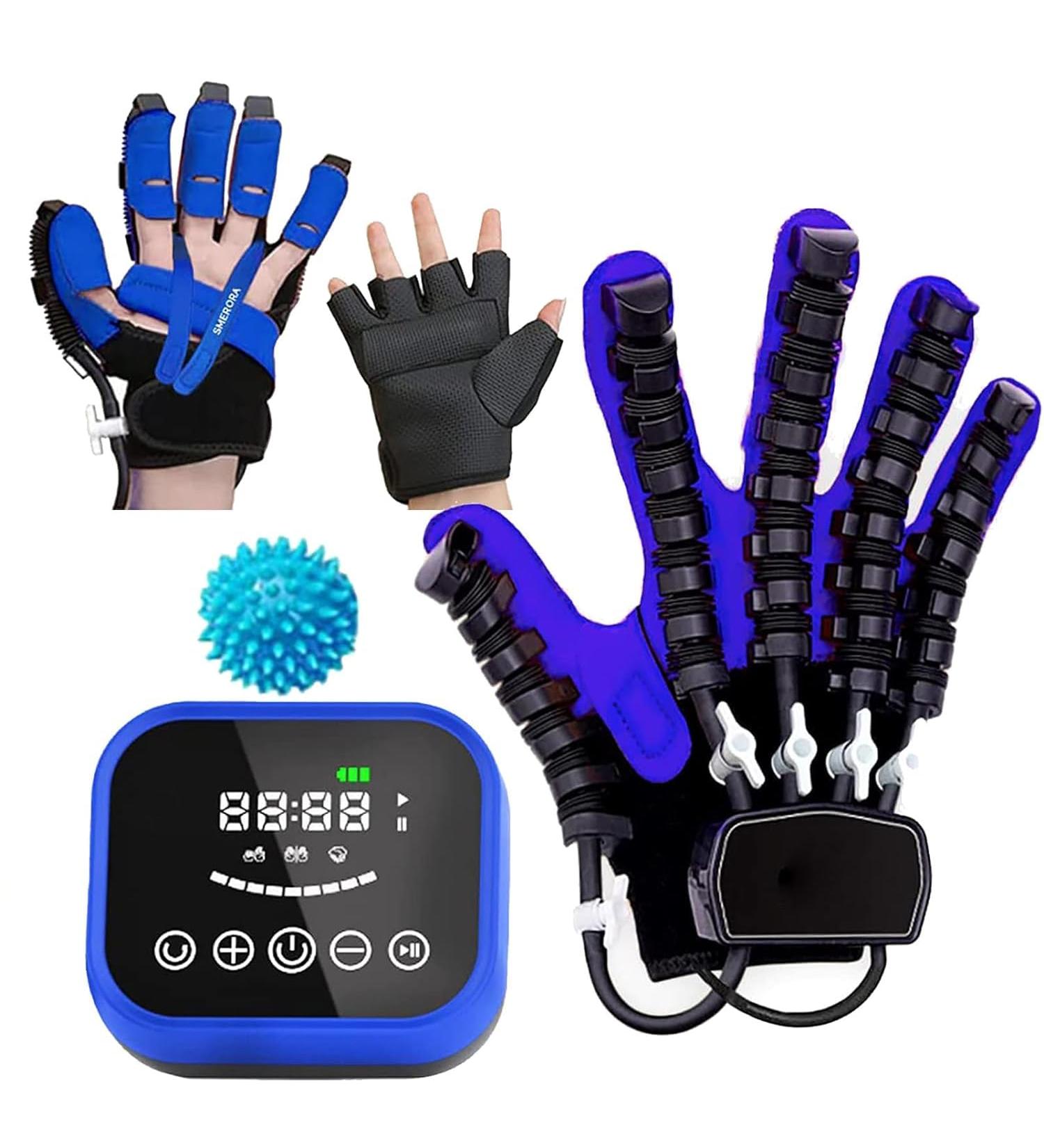 Rehabilitation Robotic Gloves Hand Finger Training Stroke Hand Splint Mirror Mode LCD Screen Display with Single Finger Training B-Left Hand M Hand M - Buy Online on GoSupps.com