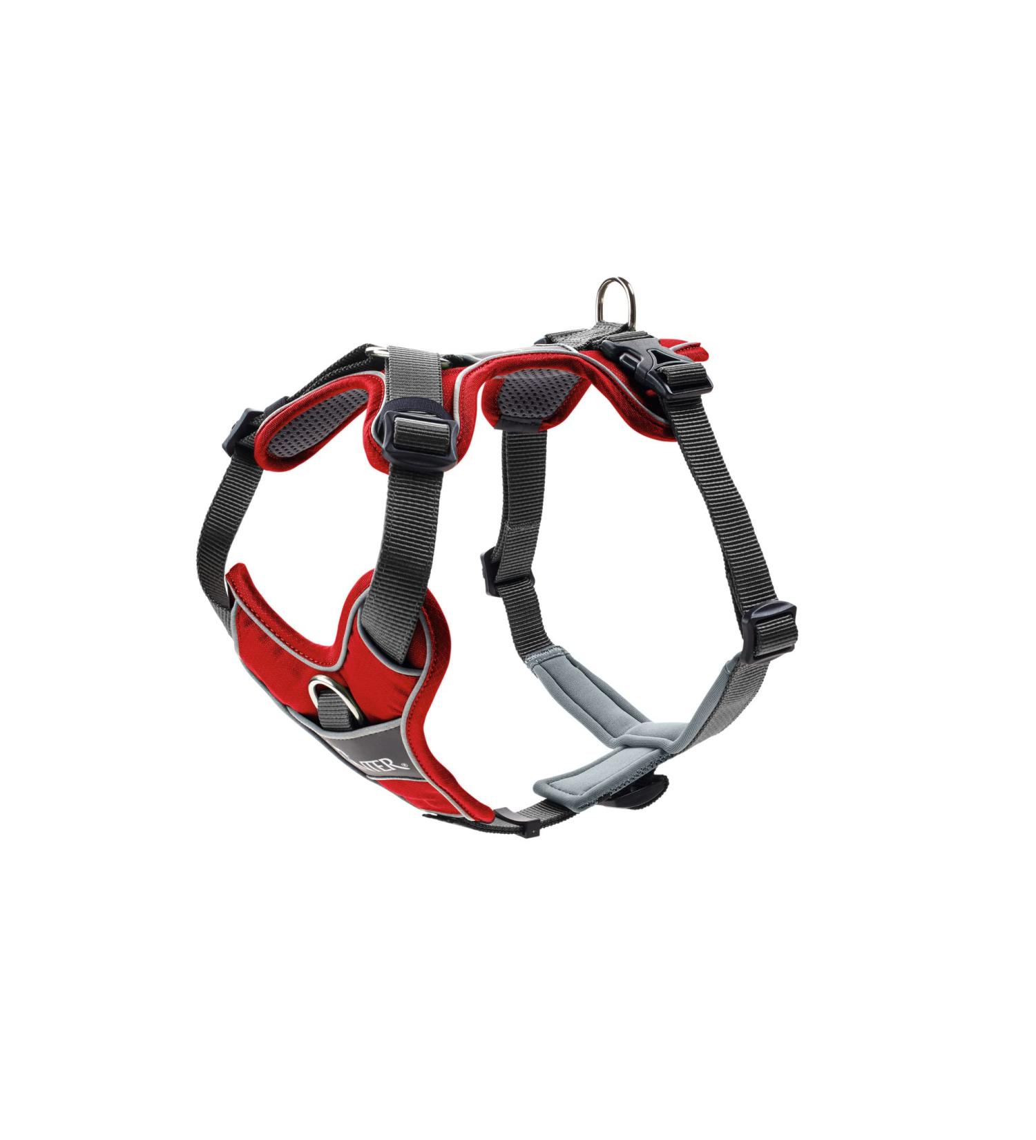 HUNTER Hundegeschirr Rot/Grau - Verstellbares Hundeharness 52-68 cm | Internationaler Versand - Buy Online on GoSupps.com