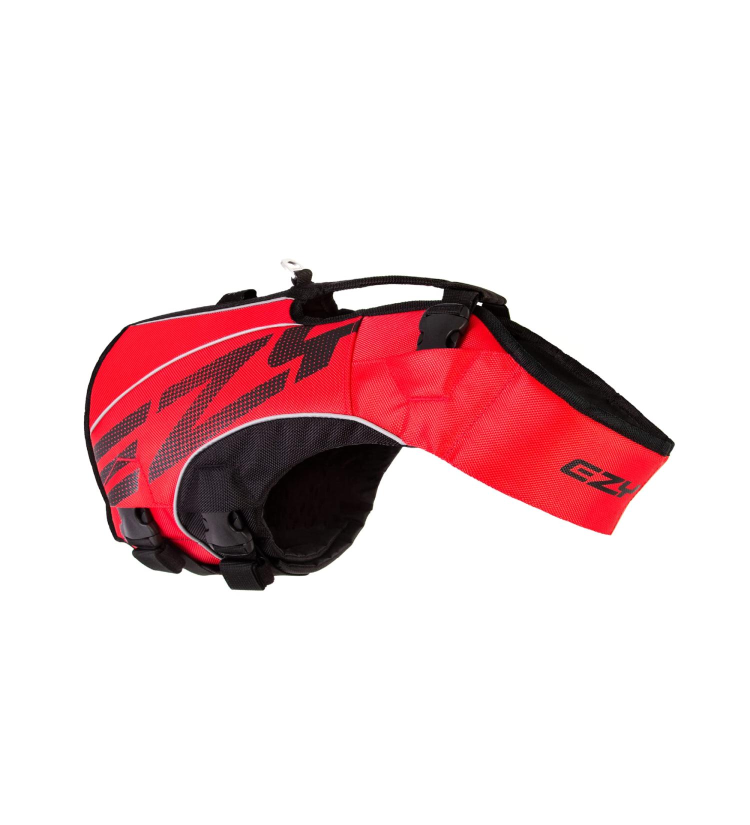EzyDog DFD X2 Boost Dog Flotation Device - Adjustable Swim Life Jacket with Reflective Trim - Medium Red - Buy Online on GoSupps.com