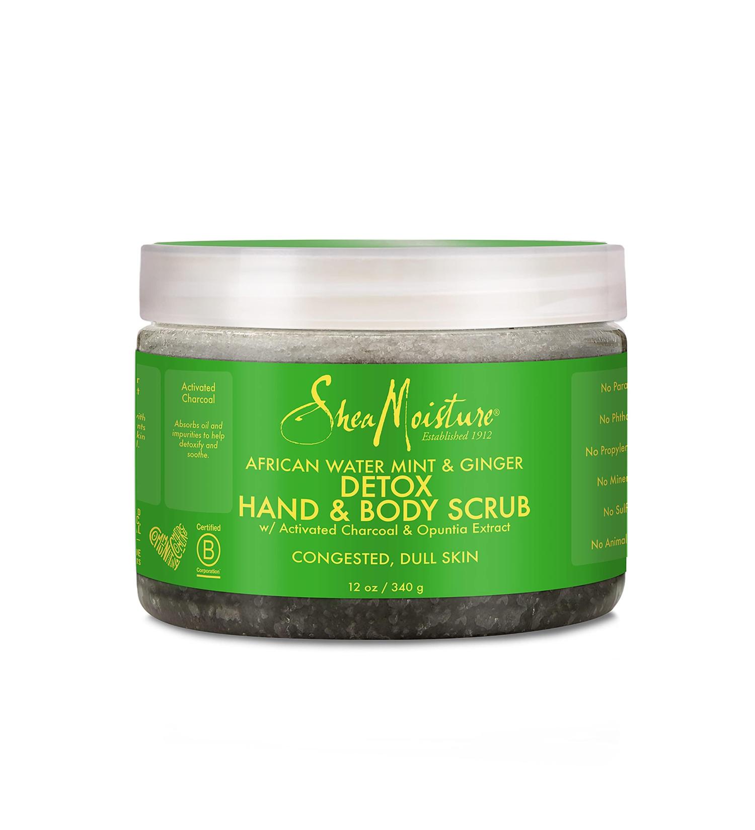 SheaMoisture African Wild Water Mint Detox Scrub - 12 Oz Hand & Body Exfoliator for Smooth Skin | Buy Internationally - Buy Online on GoSupps.com
