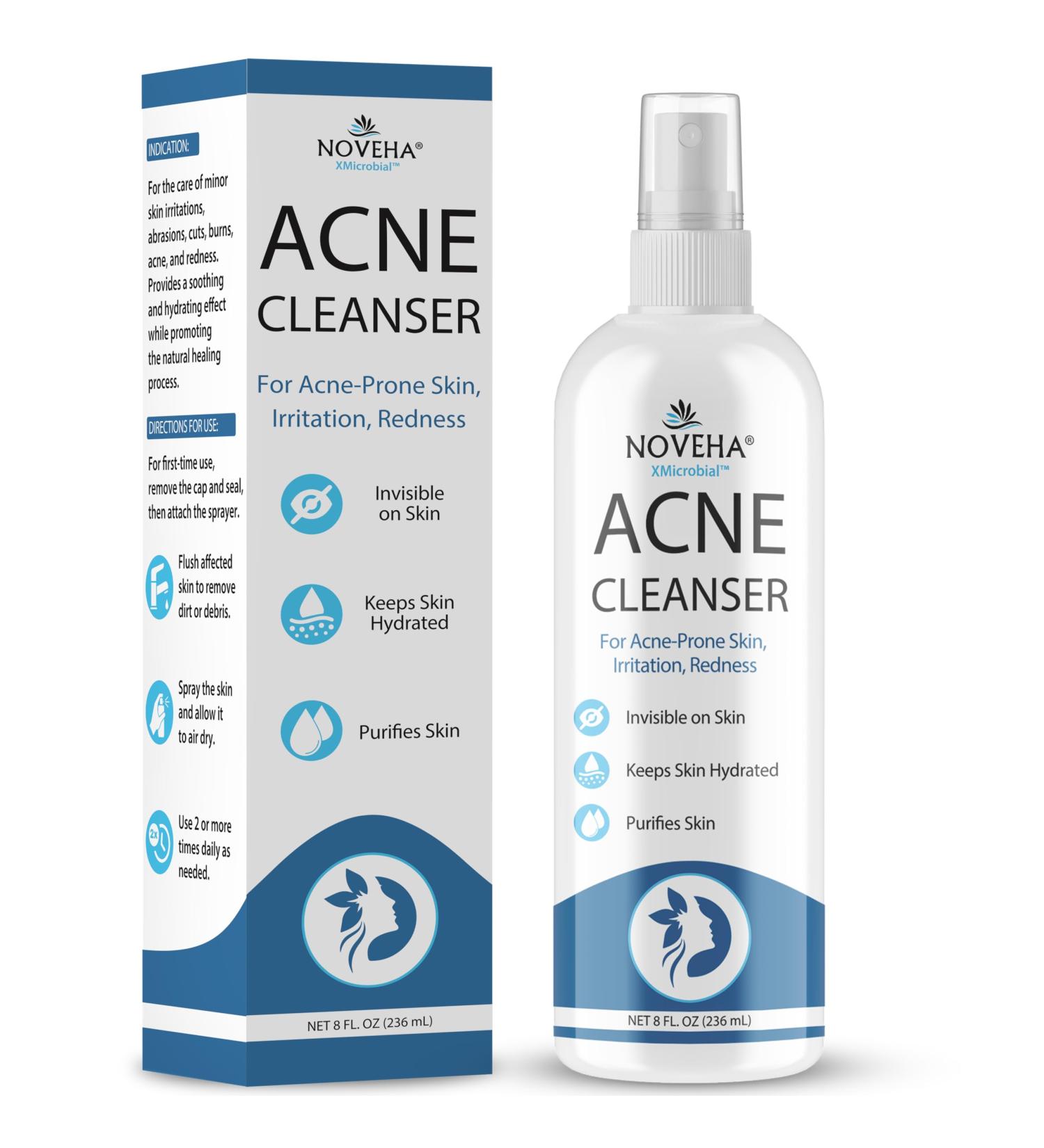 NOVEHA Facial Cleanser For Acne - Hypochlorous Acid Spray - Irritation Redness & Breakouts Relief - Ideal for Active Teenage & Adult Athletes Post-Workout - Safe for Multiple Daily Uses - 8 oz 8 Fl Oz (Pack of 1) - Buy Online on GoSupps.com