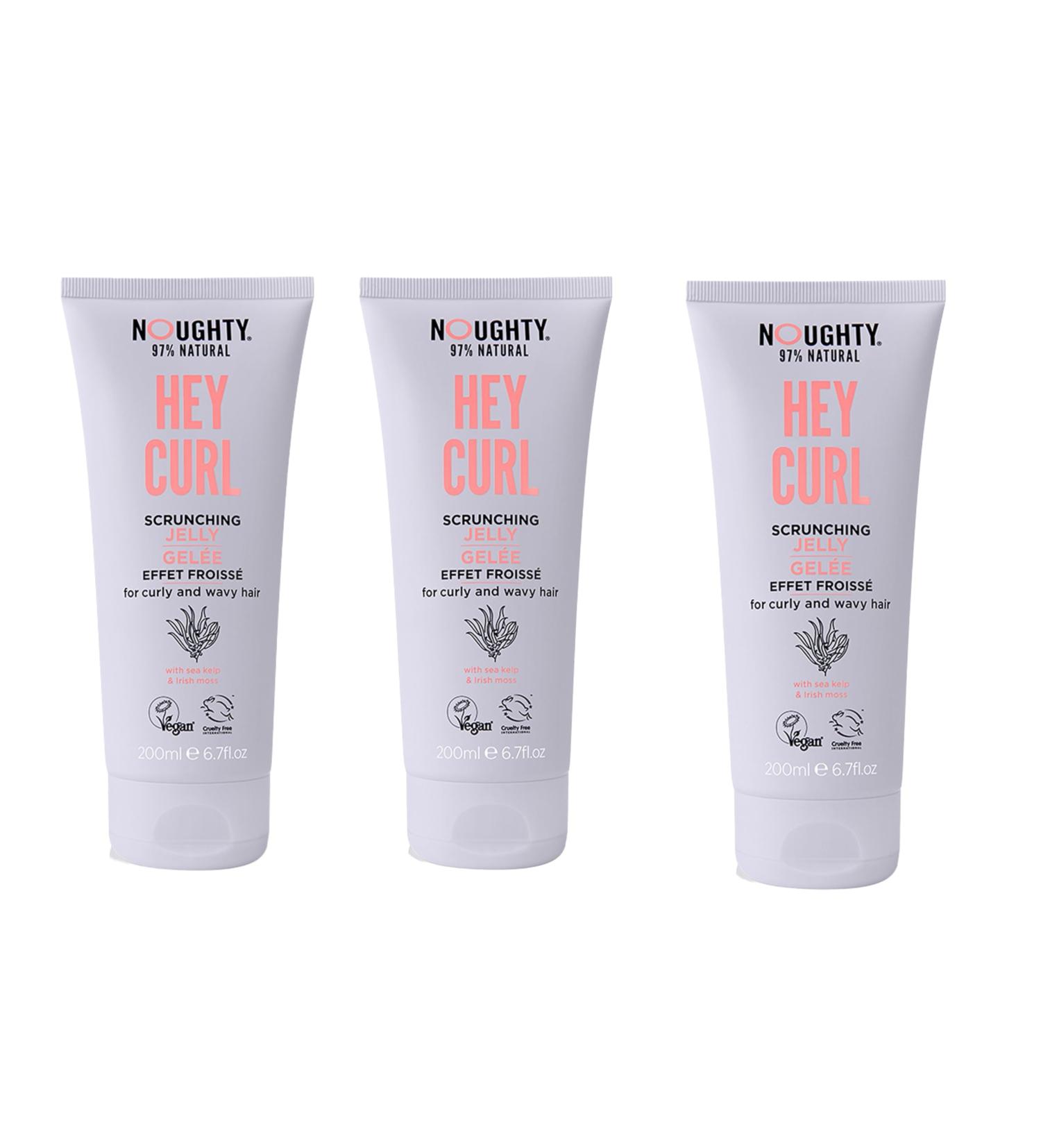 Noughty 97% Natural Hey Curl Scrunching Jelly - Vegan Haircare for Frizz Control & Hydration | Sea Kelp & Irish Moss | 200ml Trio - International Shipping Available - Buy Online on GoSupps.com