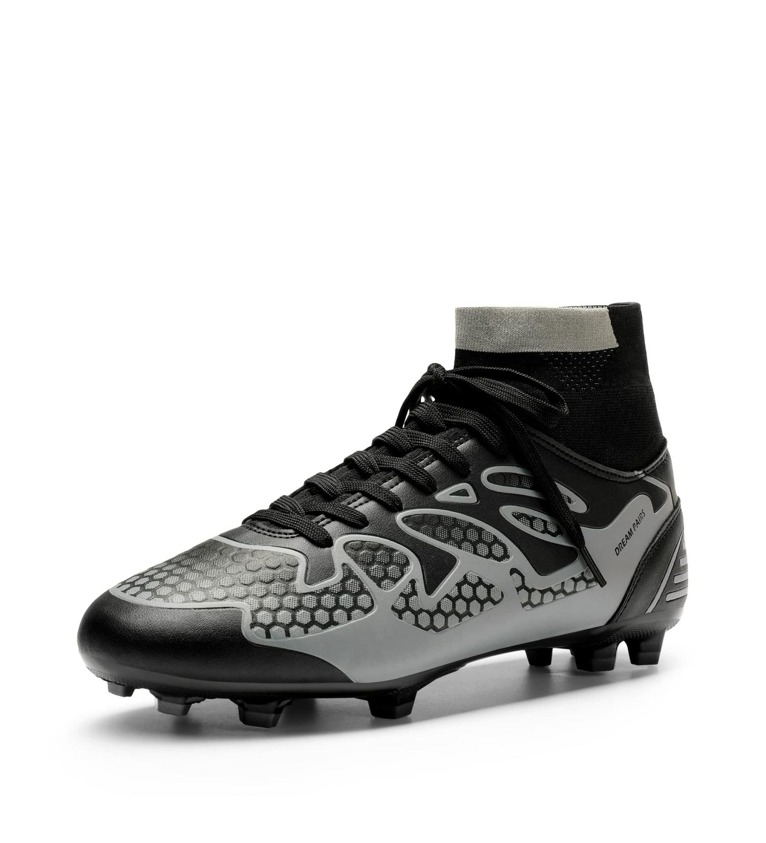 DREAM PAIRS Men's Soccer Shoes - Professional Athletics Training Lace-Up Football Shoes - EU Size 43 - Black & Dark Grey - Buy Online on GoSupps.com