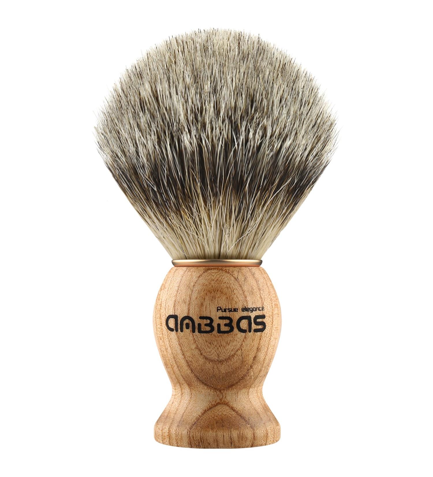 Anbbas Men's Badger Hair Shaving Brush - High-Quality Wooden Handle | Premium Shaving Foam Brush for Superior Grooming - Buy Online on GoSupps.com