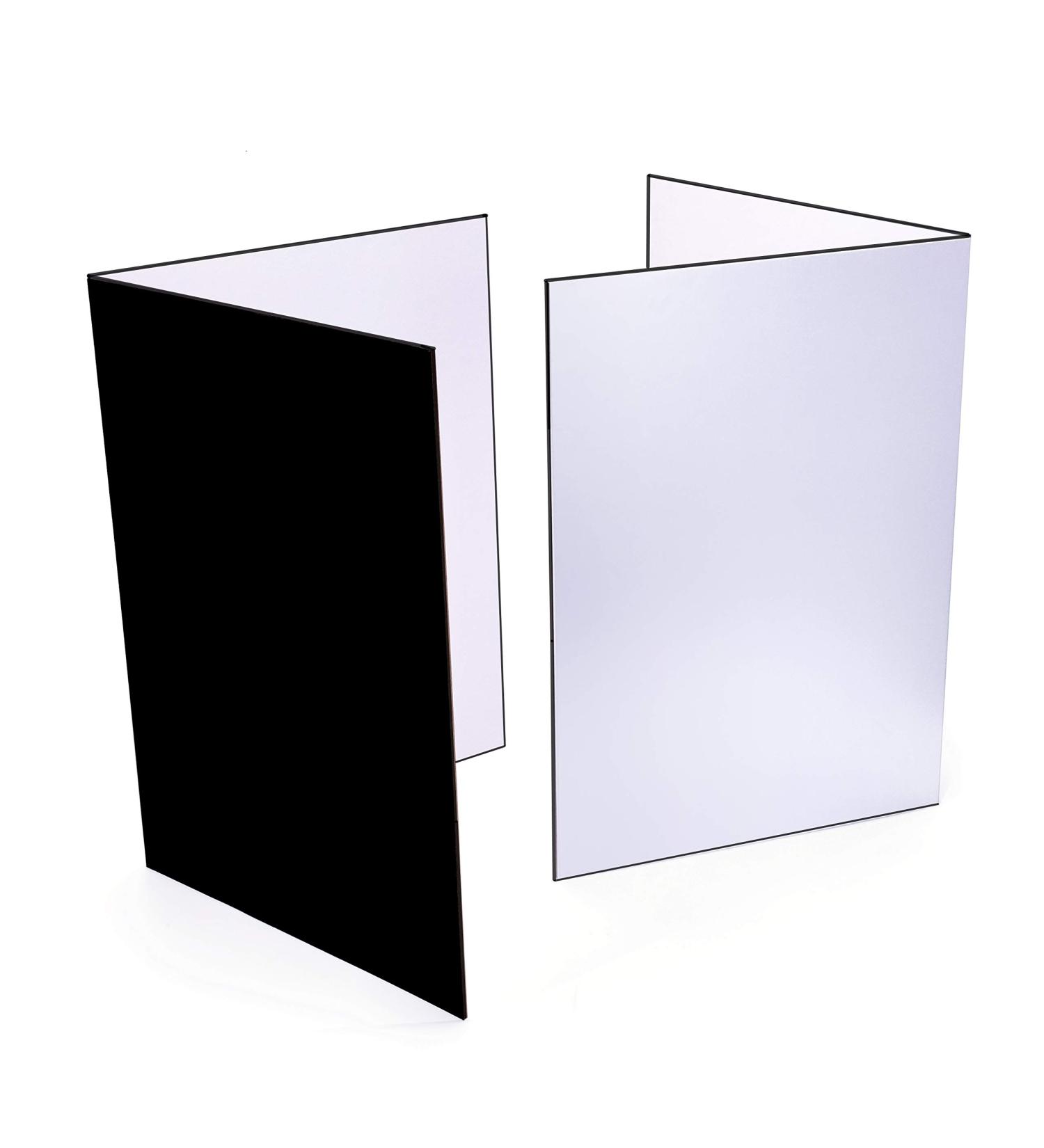 3-in-1 Photography Reflector Cards - A4 Size (12x8 Inch), 2 Pack - Black, Silver, White - Light Diffuser Boards for Still Life and Food Photography - Buy Online on GoSupps.com