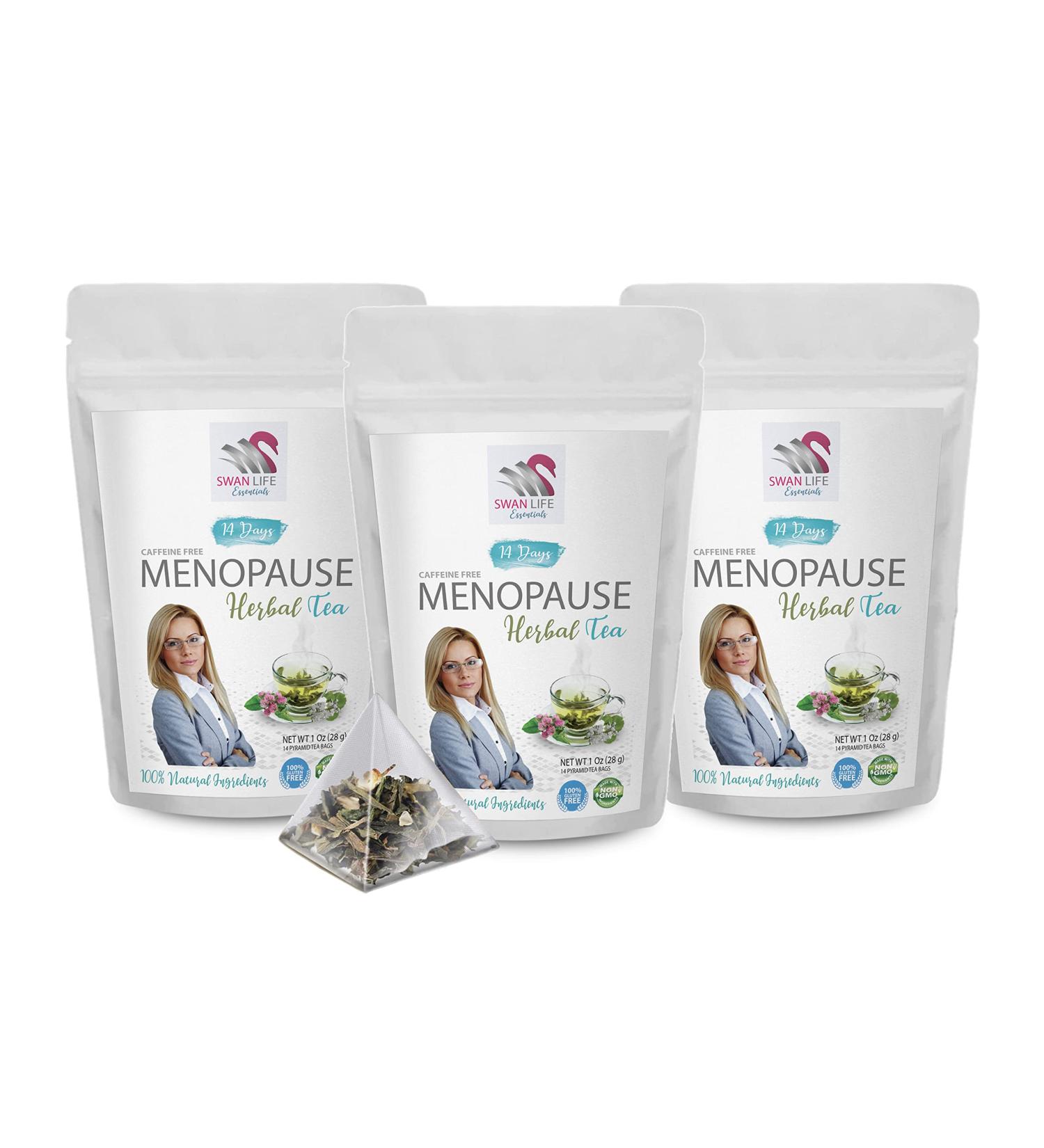 Menopause Tea with Red Clover - Herbal Relief for Women | 42 Days of Menopause Support | Night Sweats & Balance with Cinnamon & Ginkgo Leaf - Buy Online on GoSupps.com