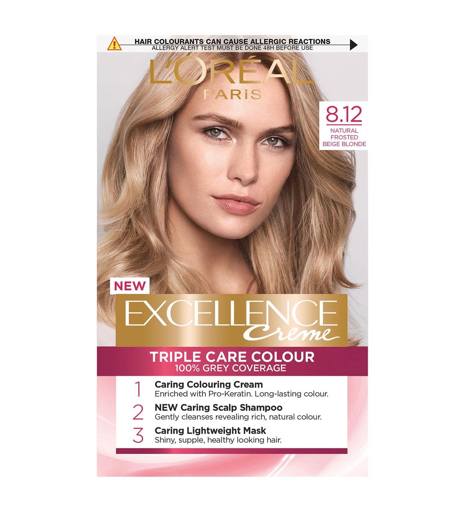 L'OREAL Excellence Nat Frosted Beige Blonde 8.12 1 Unit 8.12 Frosted Beige Blonde 1 unit (Lot de 1) - Buy Online on GoSupps.com