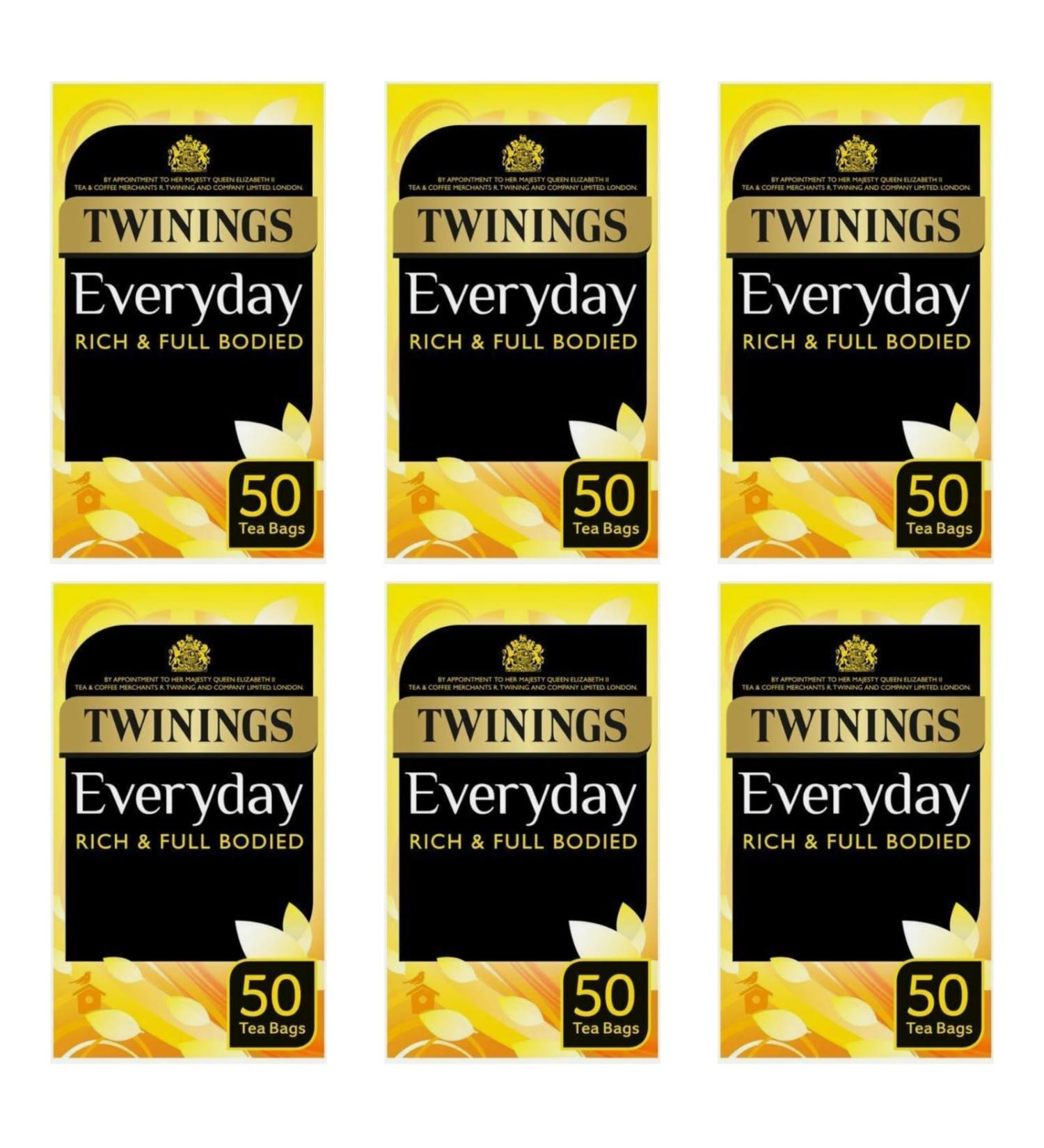 Twinings Twinings Everyday Black Tea - 6 boxes of 50 tea bags (300 tea bags) - 100% Black Tea