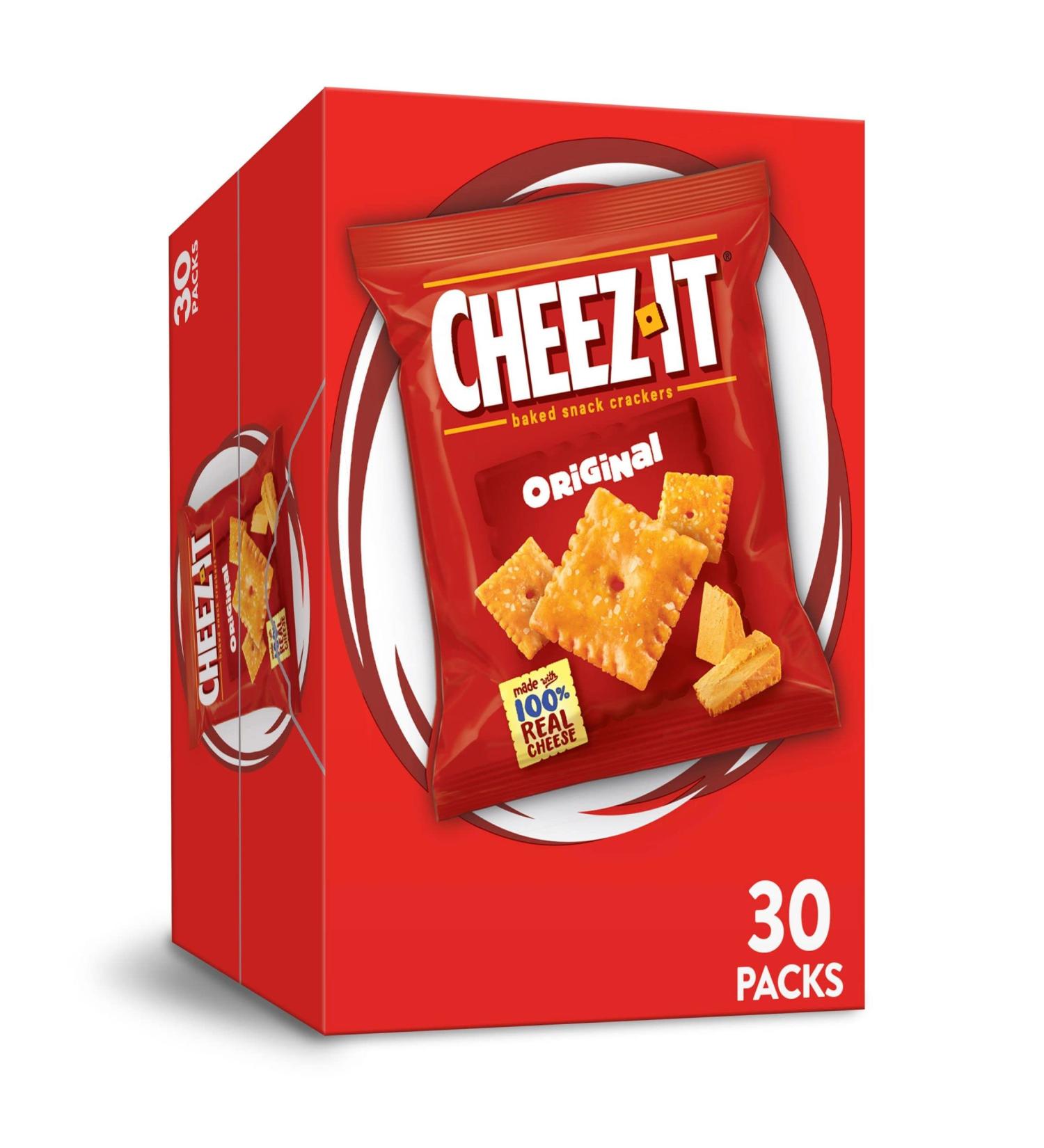 Cheez-It Original Baked Cheese Crackers - 30oz Bag (30 Packs) | Perfect Office and Kids Snack - Buy Online on GoSupps.com