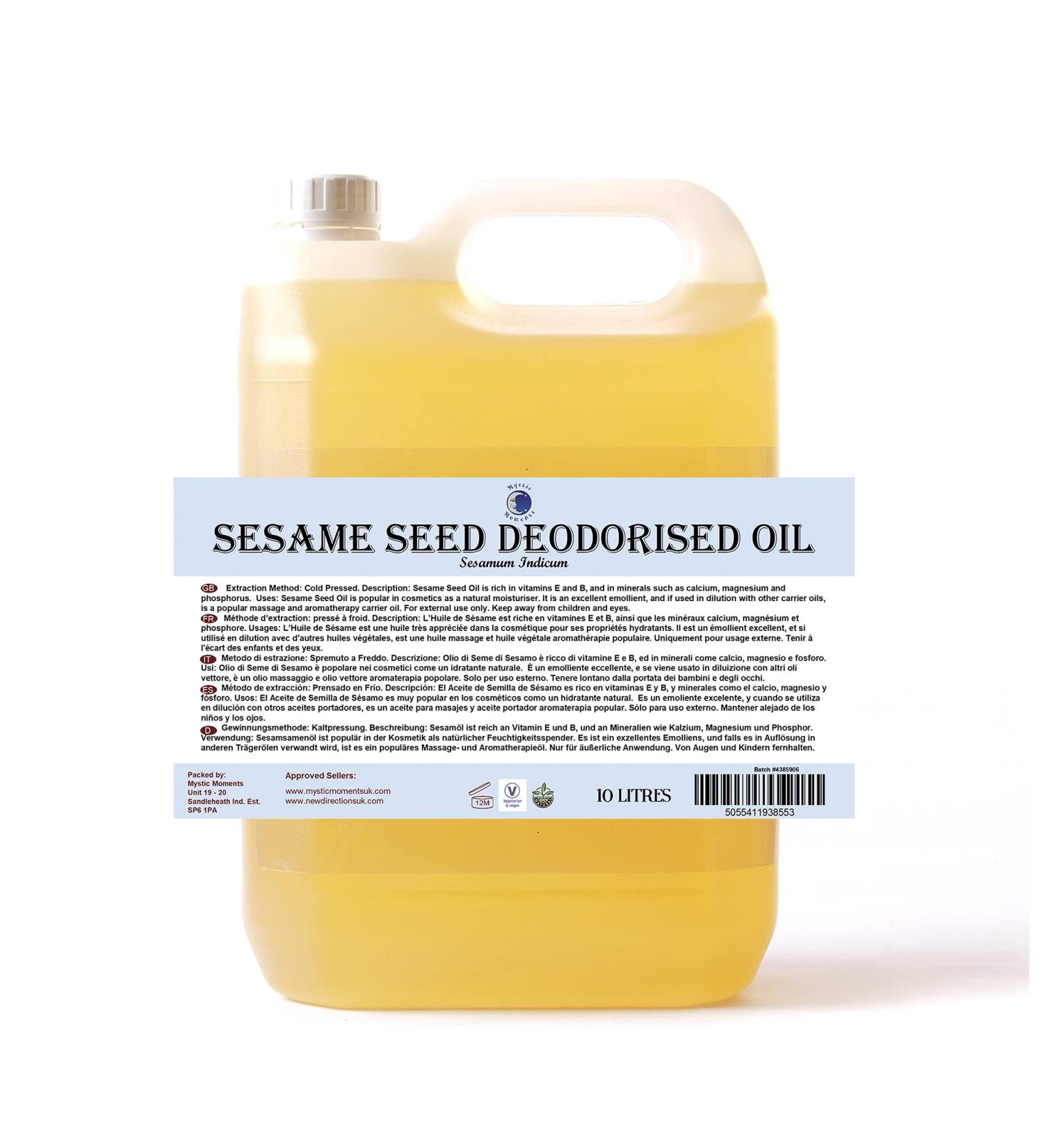 Mystic Moments Sesame Seed Deodorized Carrier Oil - 100% Pure 5 Liters | International Shipping Available - Buy Online on GoSupps.com