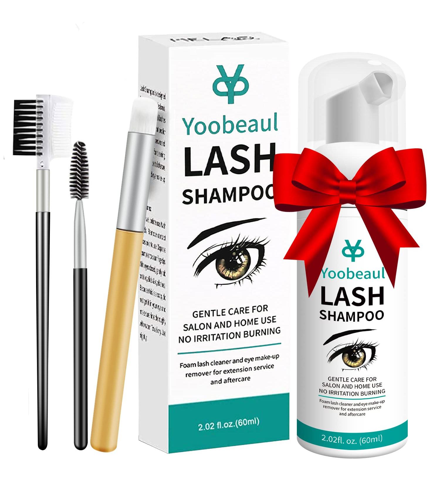Eyelash Extension Cleanser 60ml with Eyelash Brush - Foaming Cleanser for Natural Lashes - Paraben and Sulfate Free Lash Shampoo - Safe Makeup and Mascara Remover - Salon and Home Use - 2.02 Fl Oz - Buy Online on GoSupps.com