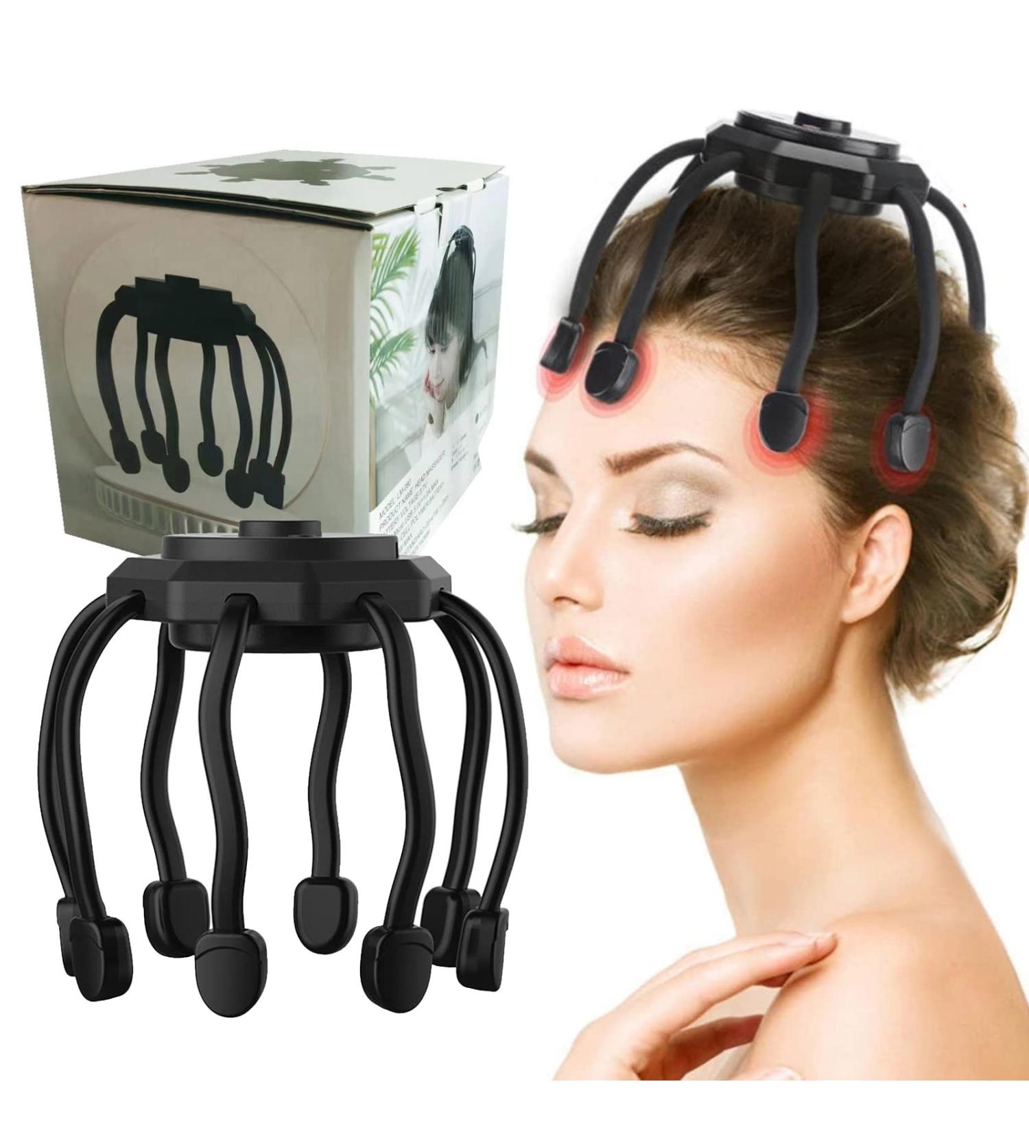 Ultra Scalp Massager - Electric Octopus Claw Massager | 3 Modes 360 High-Frequency Relaxation & Hair Stimulation | Stress Relief Device (Black) - Buy Online on GoSupps.com