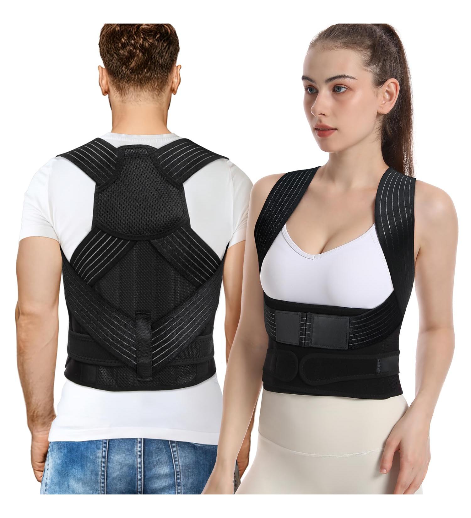 Adjustable Back Brace Posture Corrector for Men & Women | Lightweight Hunchback & Scoliosis Support | Sciatica Pain Relief Trainer (Medium - Buy Online on GoSupps.com
