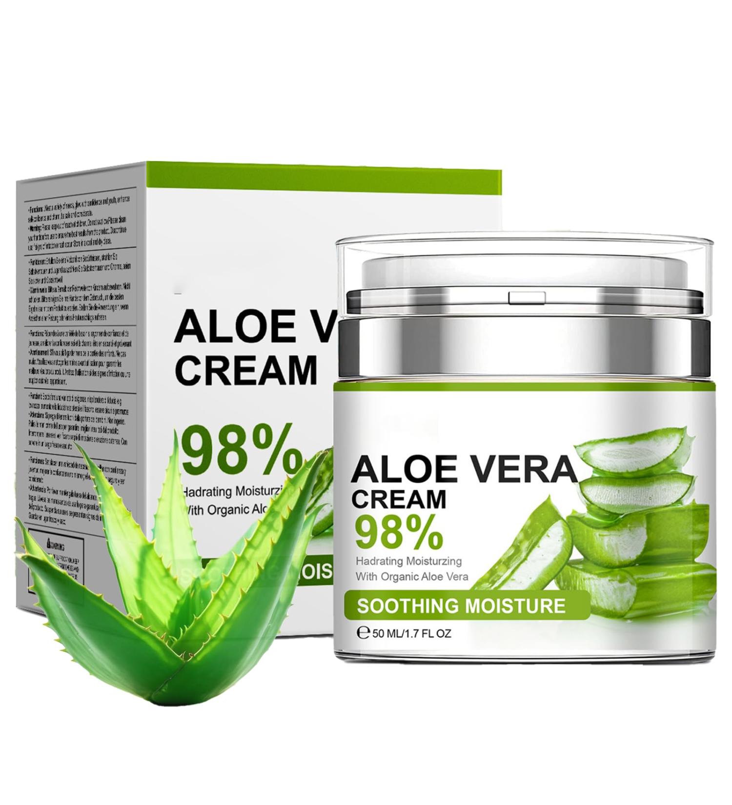 98% Aloe Vera Moisturizer Face Cream Face Moisturizer with Pure Aloe Vera Soothing Moisturizing and Delicate Skin Anti Wrinkle Face Cream for Dry Skin Acne Scars Moisturizing Cream for Men and Women - Buy Online on GoSupps.com