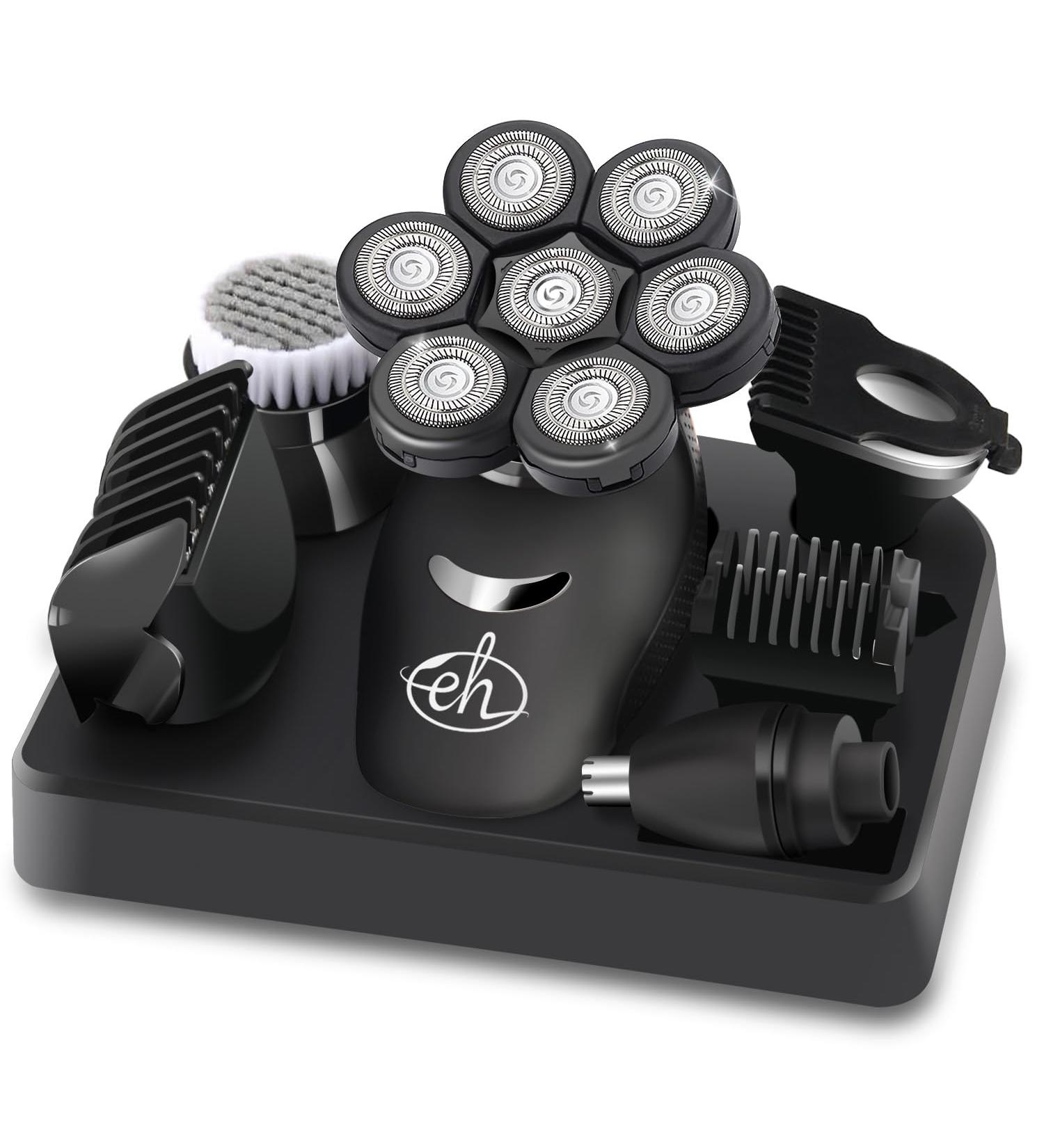 Upgrade Your Grooming: 7D Electric Head Shaver for Bald Men - Wet/Dry Razor Nose & Ear Trimmer LED Display - Buy Online on GoSupps.com