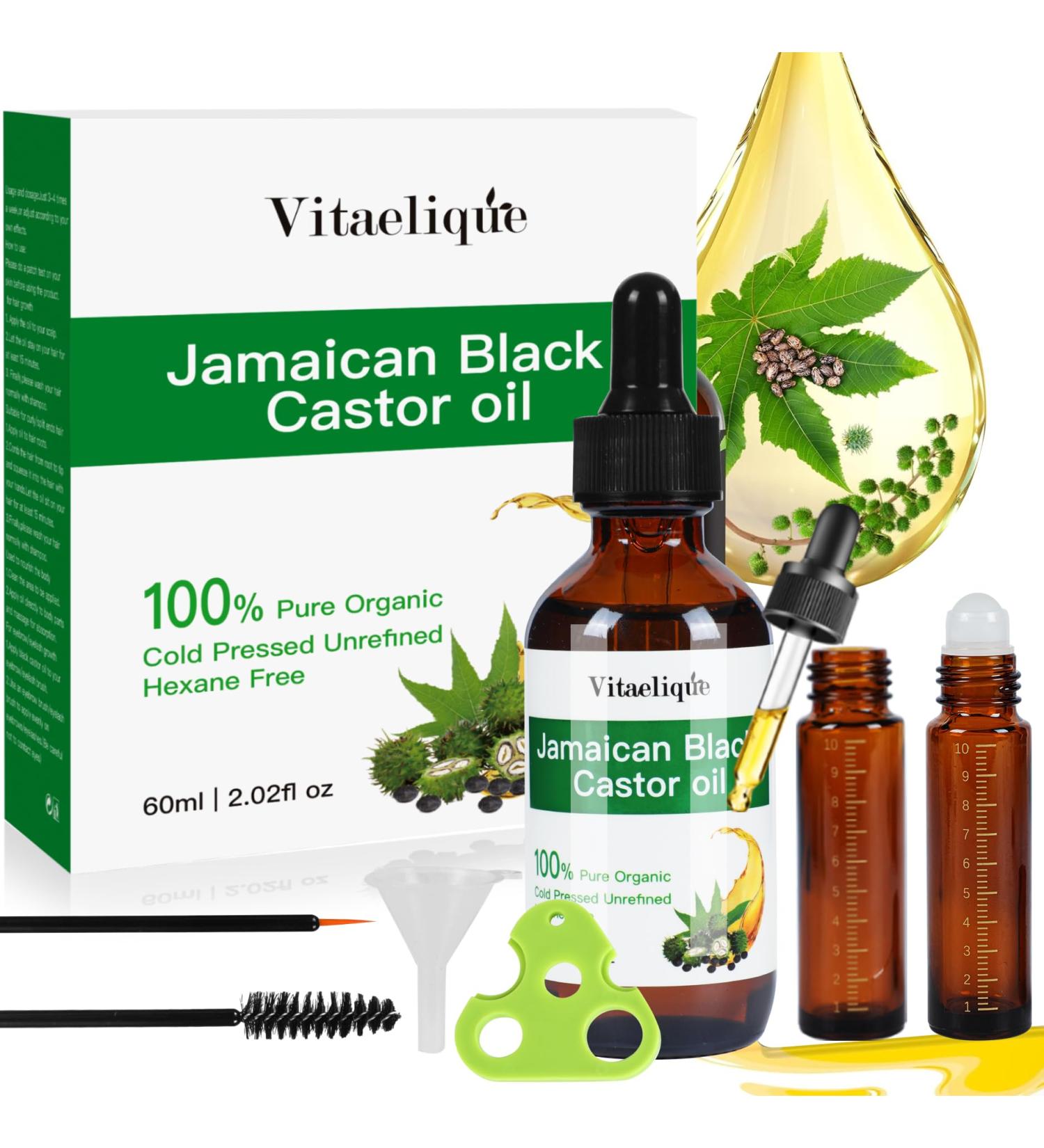 Jamaican Black Castor Oil 2.02oz - 100% Pure Organic Cold Pressed for Hair Growth Skin & Body Care | Moisturizing & Massage Oil - Buy Online on GoSupps.com
