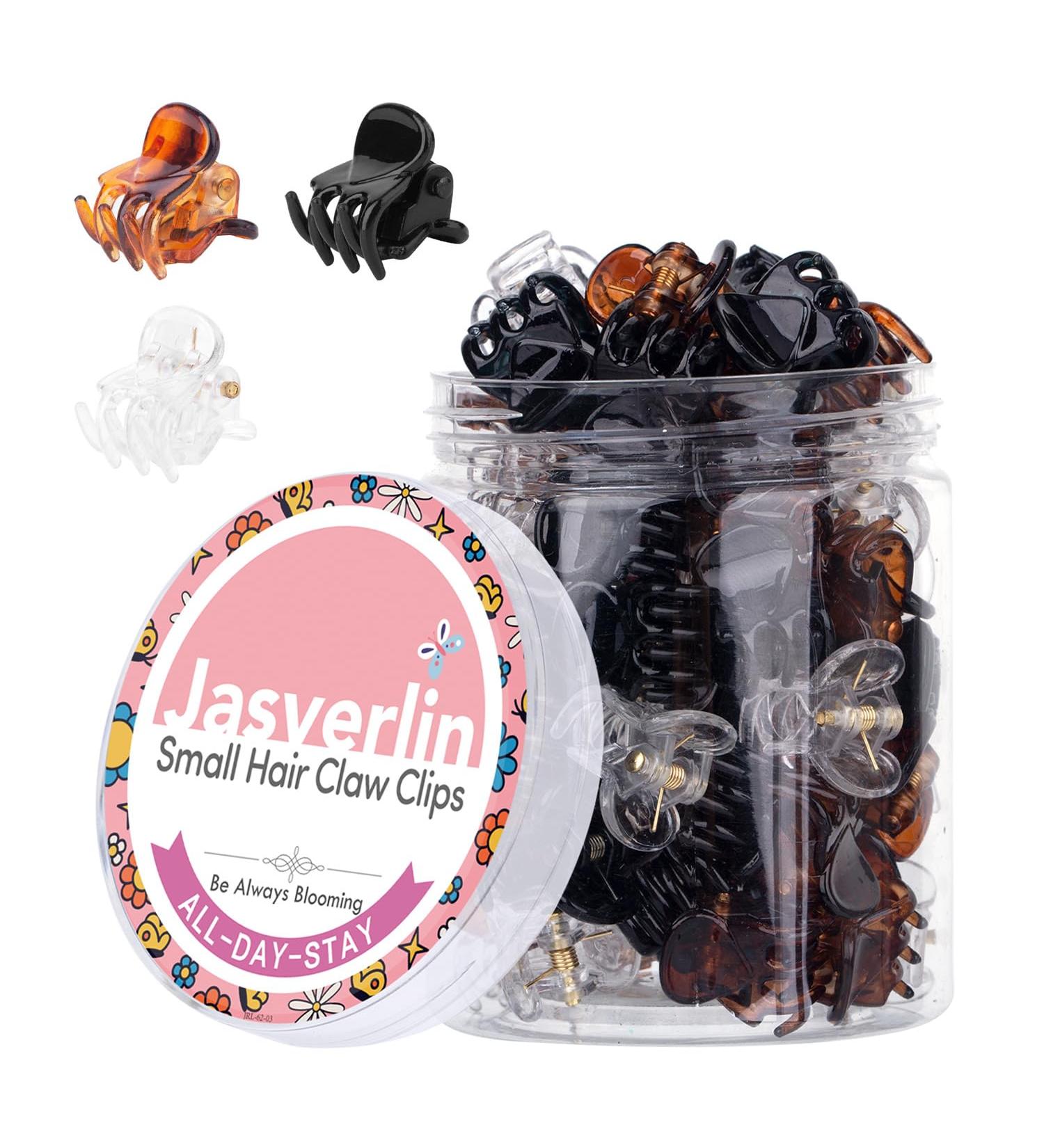 JASVERLIN Small Hair Clips - 51Pcs Mini Claw Hair Clips for Women & Girls - Black, Brown, Clear - Hair Styling Accessories for Fine, Thin & Thick Hair - Buy Online on GoSupps.com