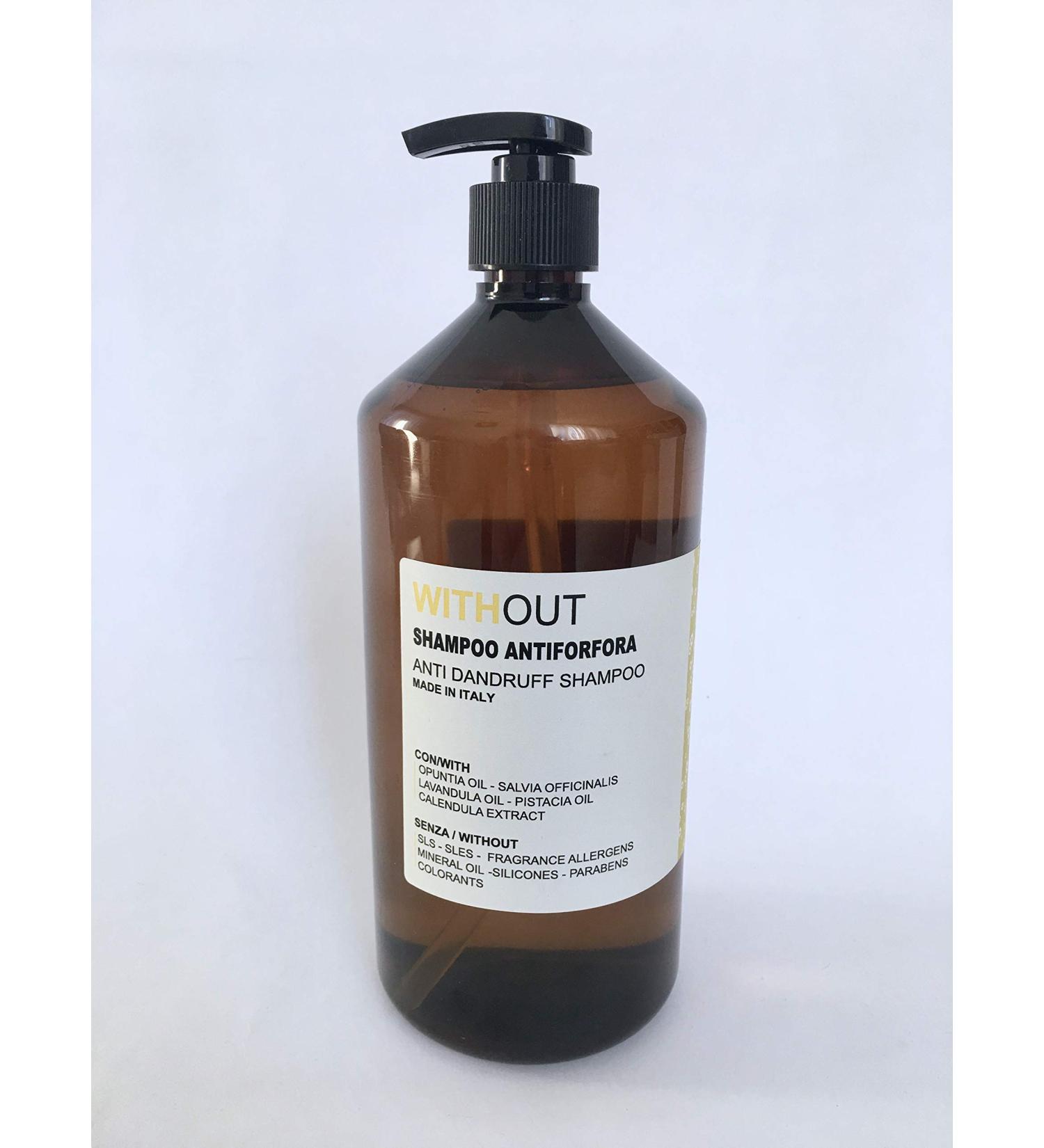 Without WITHOUT SLS/SLES Free Natural Dandruff Shampoo - Silicones Parabens Mineral Oil Artificial Colors & Fragrances - Allergens - 1 Litre with Pump