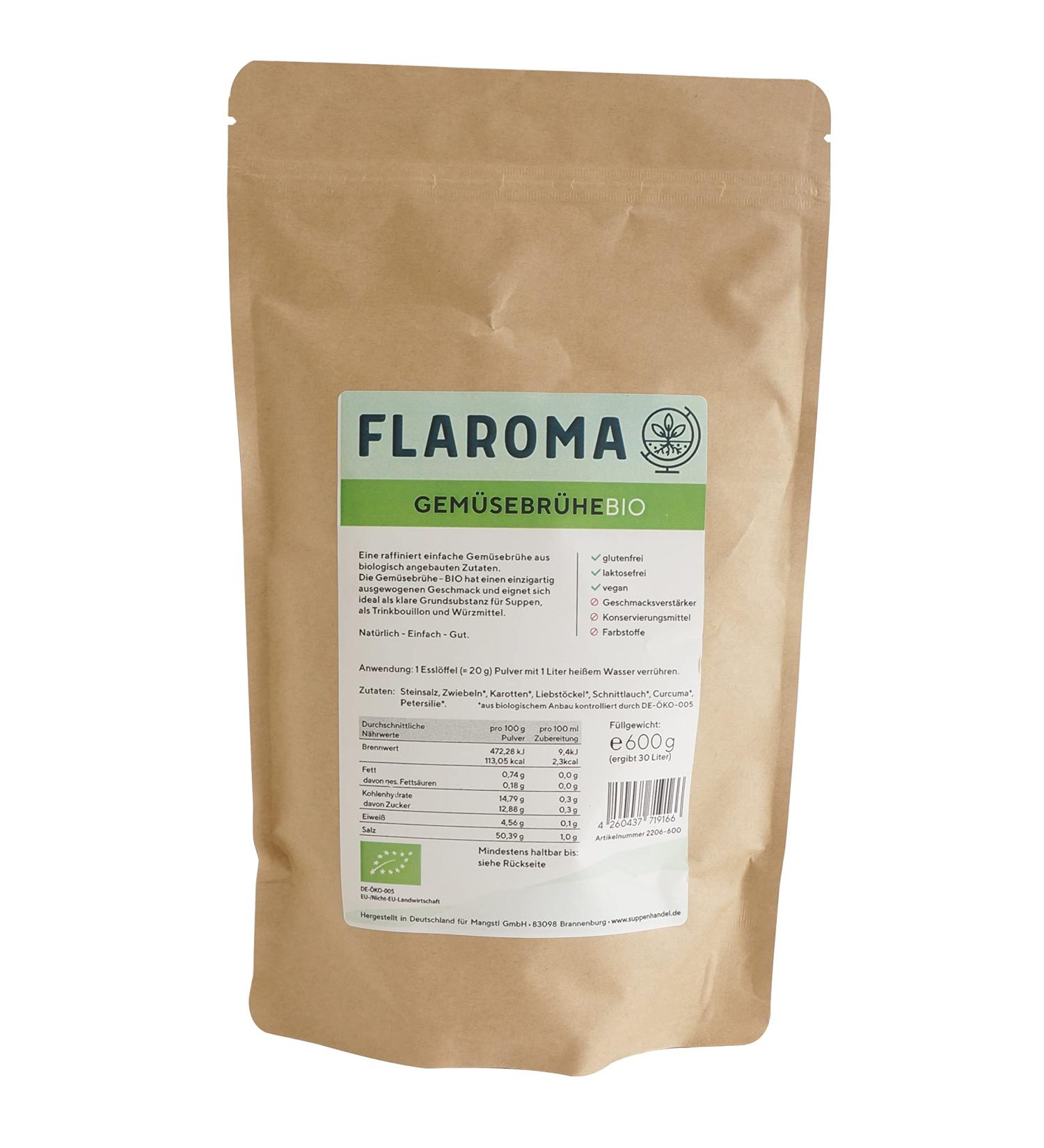 Organic Vegetable Broth 600g - Gluten-Free Vegan No Flavor Enhancers | Flaroma Soup Trade Universal 30L - Buy Online on GoSupps.com