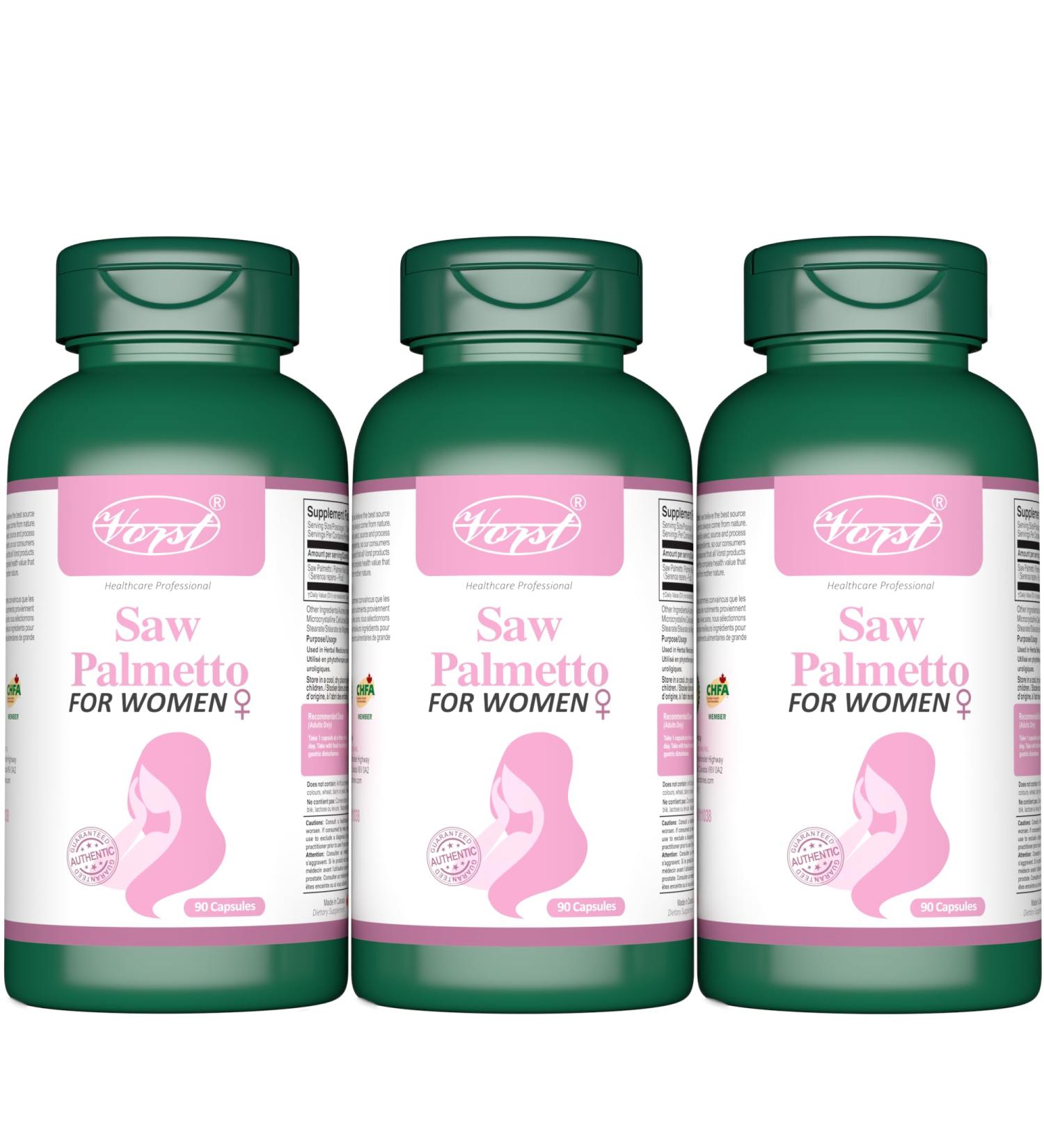 VORST Saw Palmetto for Women 3 X 90 Capsules | Hair Supplement | Powder Pills | 3 Bottles 270 count (Pack of 1) - Buy Online on GoSupps.com