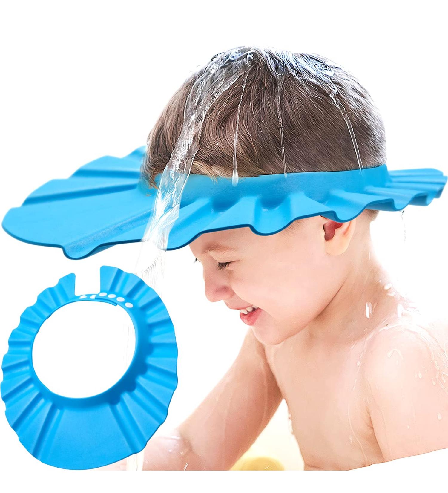 Baocuan Baby Shower Cap - Waterproof Adjustable Bathing Protection for Kids - Blue - Buy Online on GoSupps.com