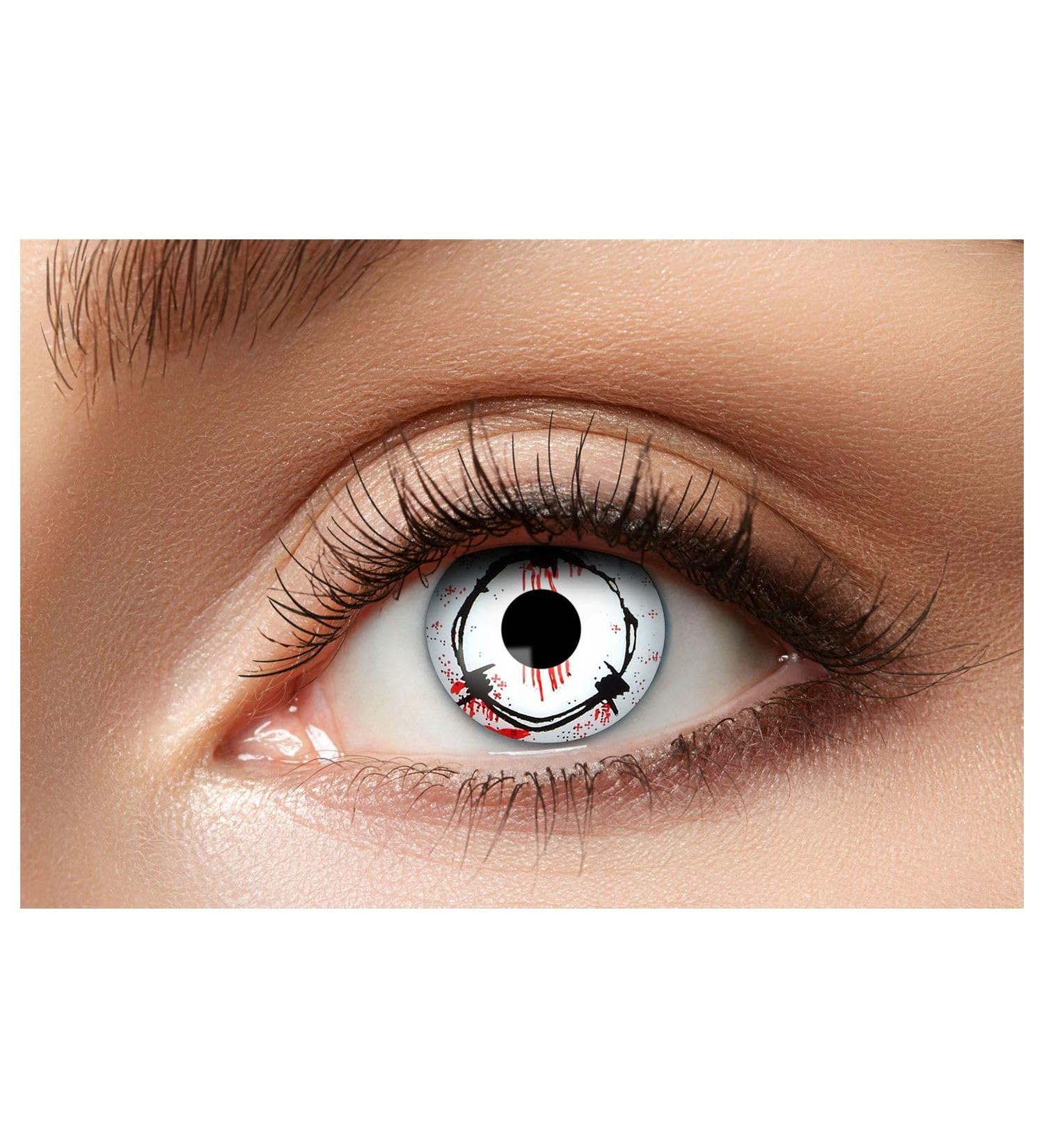 Eyecatcher 84080341-802 Colored Contact Lenses - 12-Month White Pair for Carnival Mardi Gras & Halloween - Buy Online on GoSupps.com