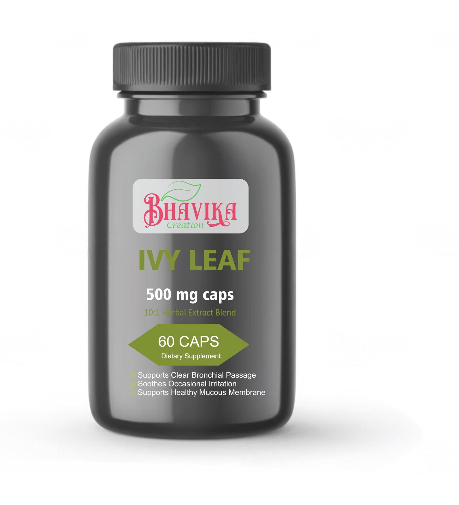 bhavika Creation Ivy Leaf Capsules 60 Count 500mg Herbal Ayurvedic Natural Capsules