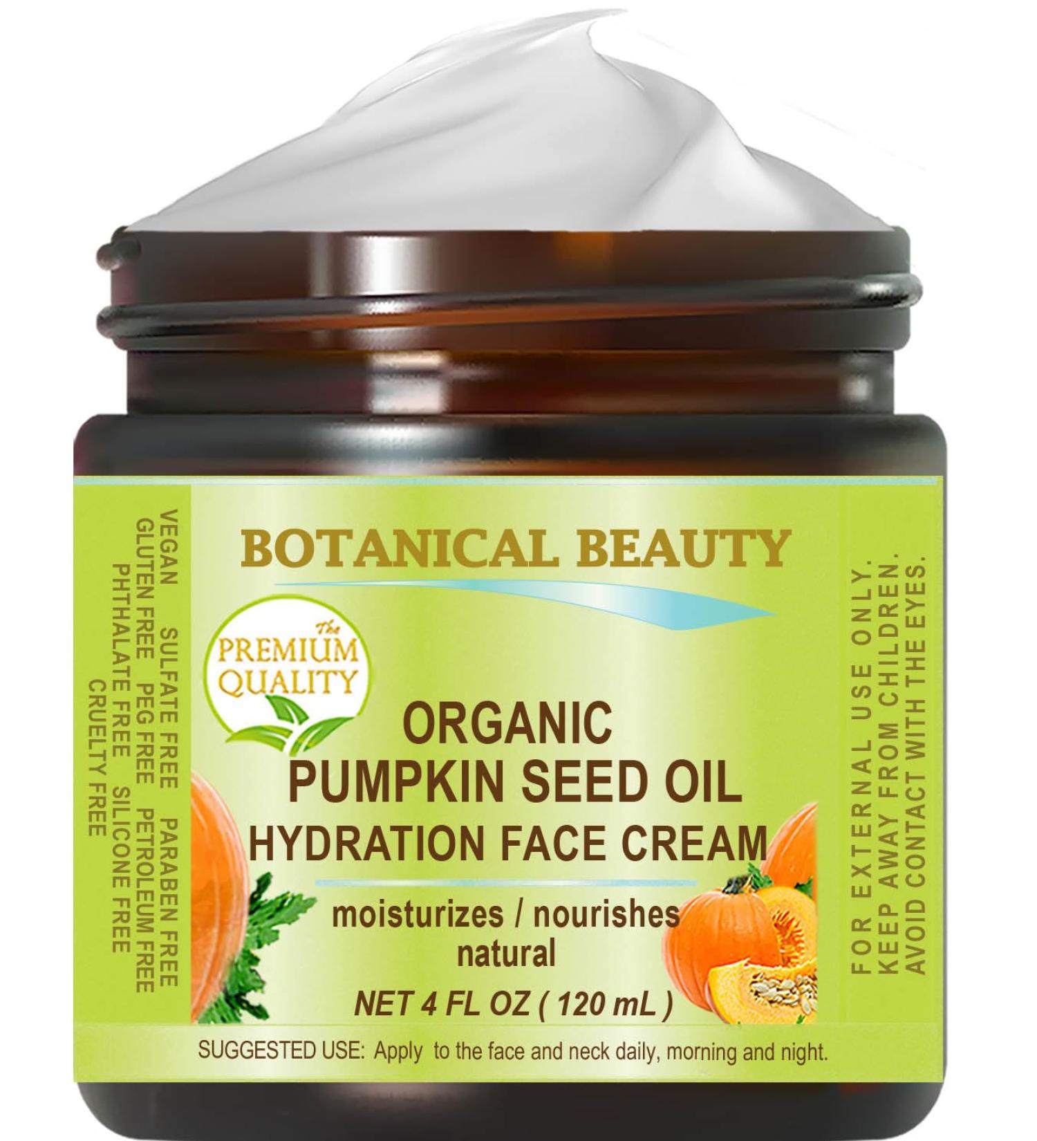 ORGANIC PUMPKIN SEED OIL HYDRATION FACE CREAM. For NORMAL - DRY - SENSITIVE SKIN. 4 Fl. oz - 120 ml. Hydrating Moisturizing Nourishing Rejuvenating Smoothening Softening 4 Fl Oz (Pack of 1) - Buy Online on GoSupps.com