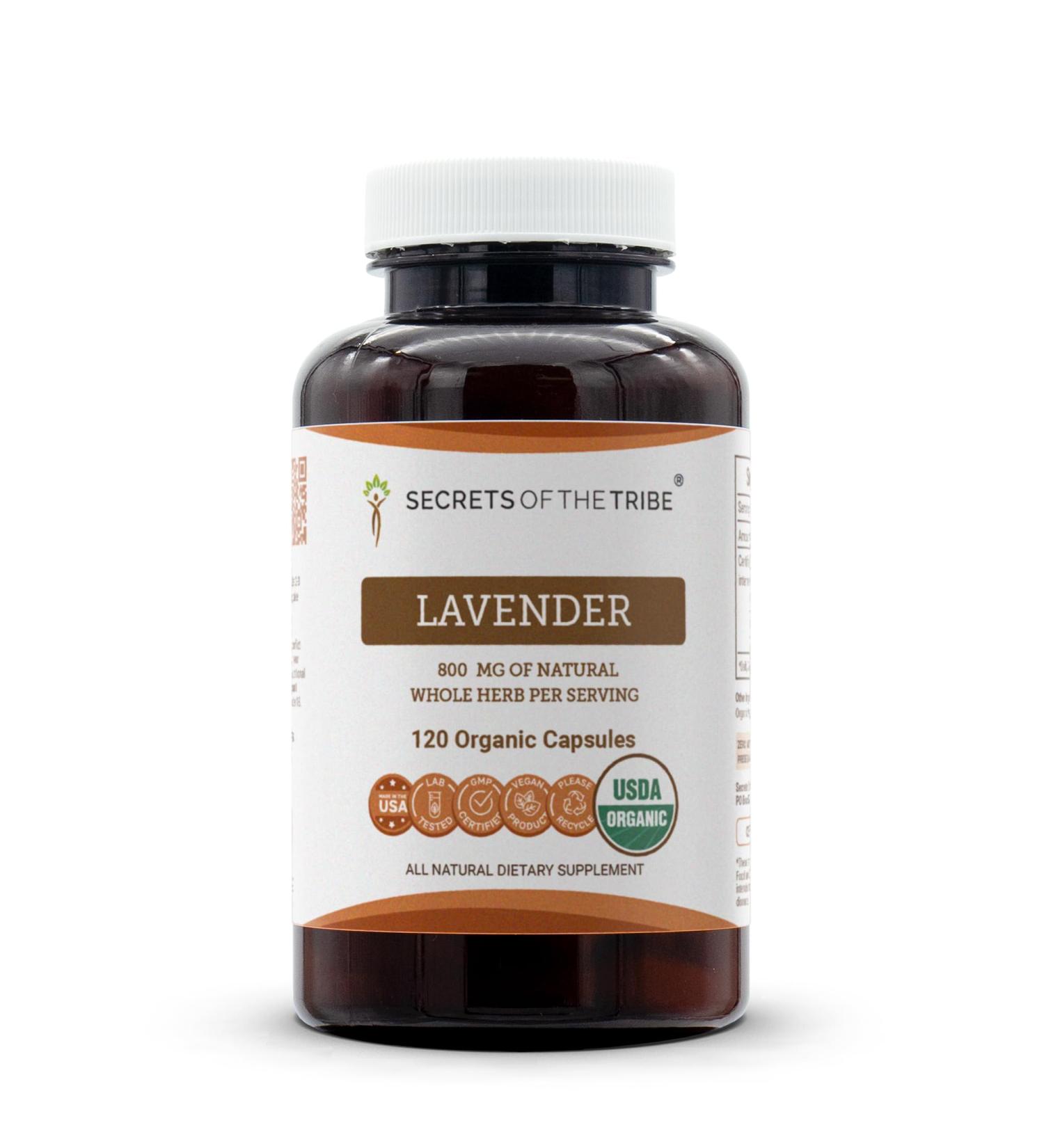 Secrets of the Tribe Lavender USDA Organic | Made with Vegetarian Capsules and Certified Organic Lavender (Lavandula angustifolia Lavandula x Intermedia) Dried Flowers (120 Capsules) 120 Count (Pack of 1) - Buy Online on GoSupps.com