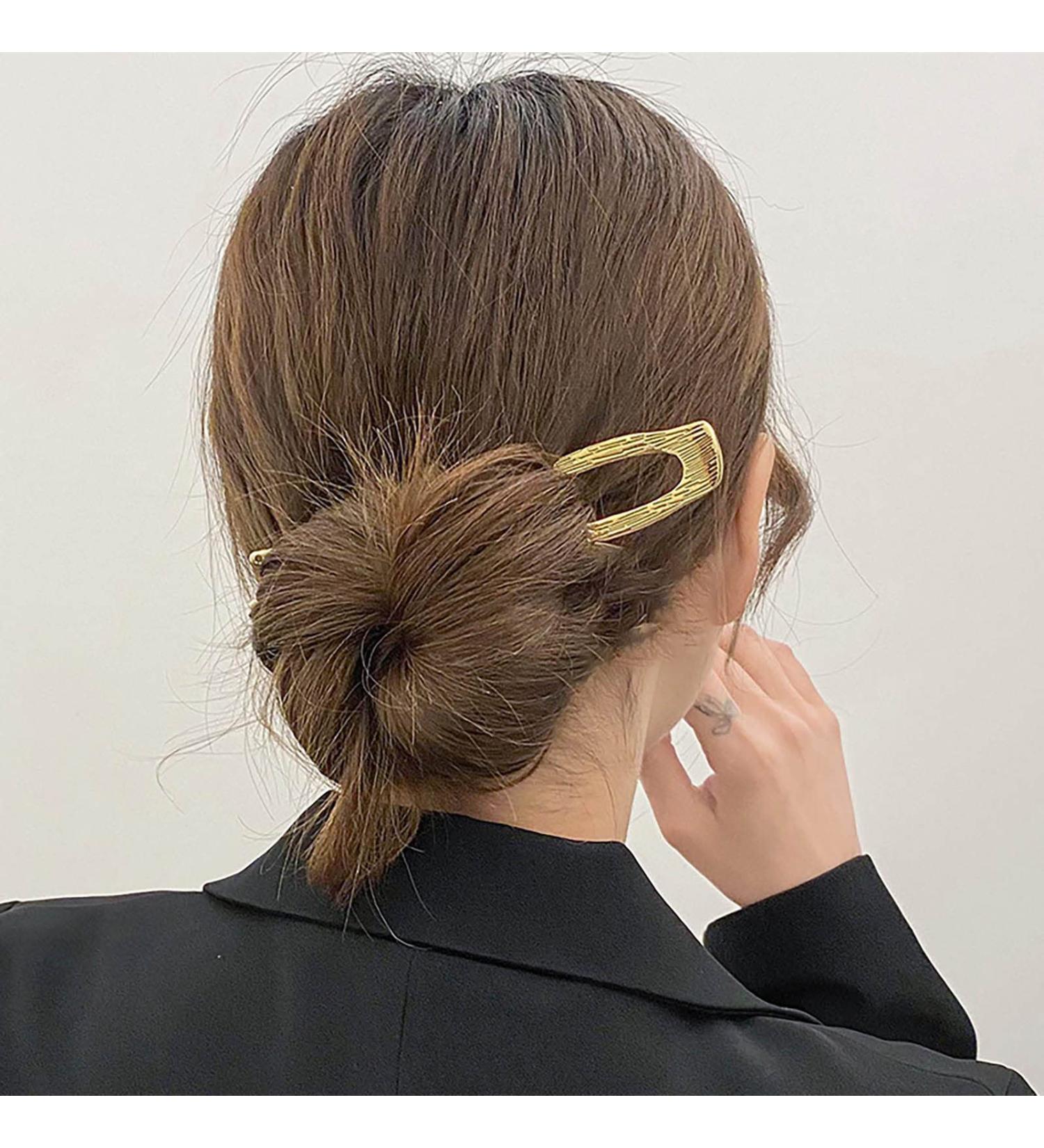 TseenYi U Sticks Hair Pins Gold Hair Sticks Pin Vintage French Updo Hairpin Metal Hair Fork Barrette Minimalist Updo Bun Chignon Pin Accessories for Women and Girls Gifts - Buy Online on GoSupps.com