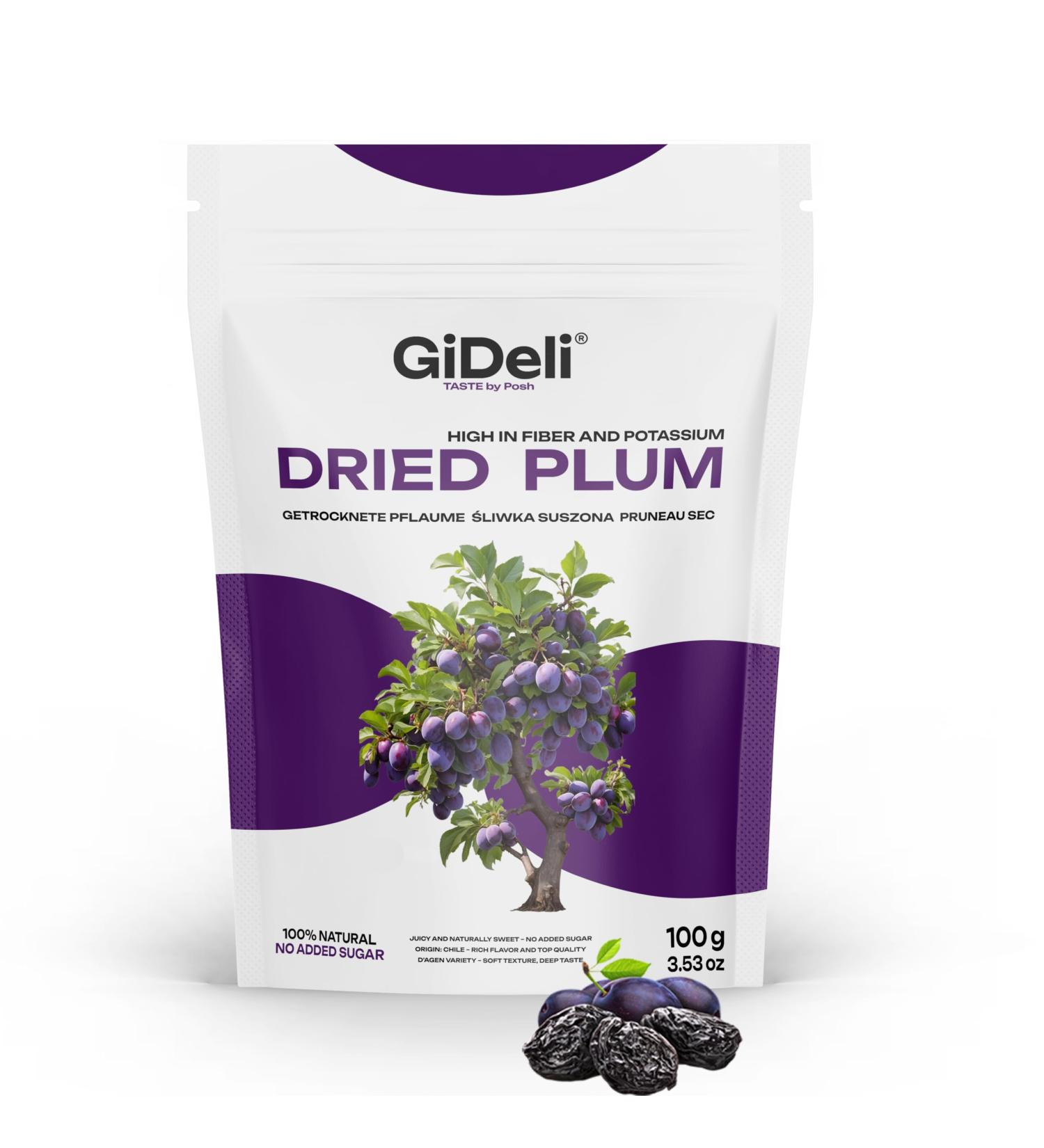  GiDeli GiDeli Dried Plums 100g Stone-Free Unsweetened from Chile - Buy Online on GoSupps.com