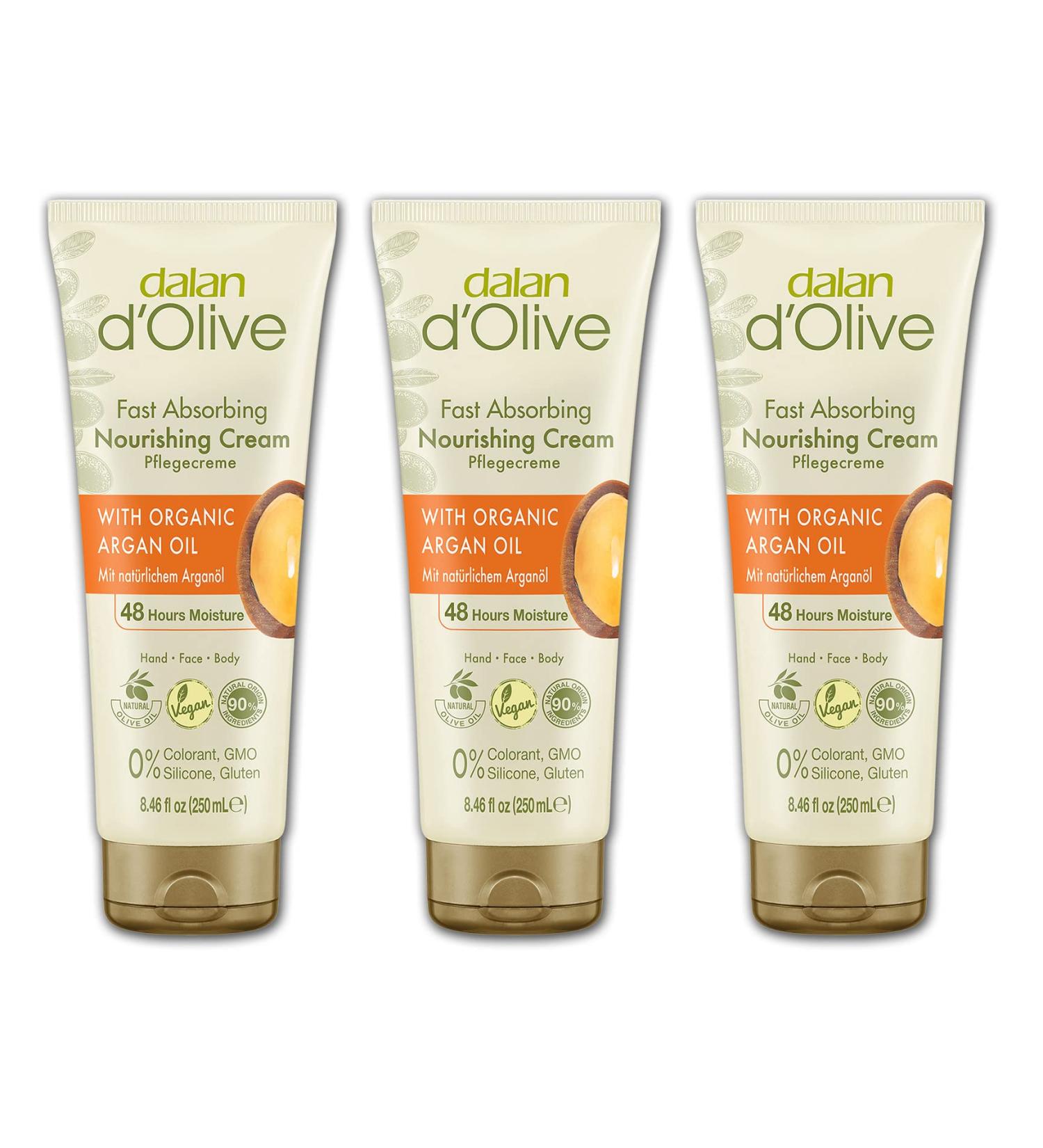 Dalan d'Olive - Argan Oil - Care Cream - 250 ml Tube - Set of 3 - Buy Online on GoSupps.com