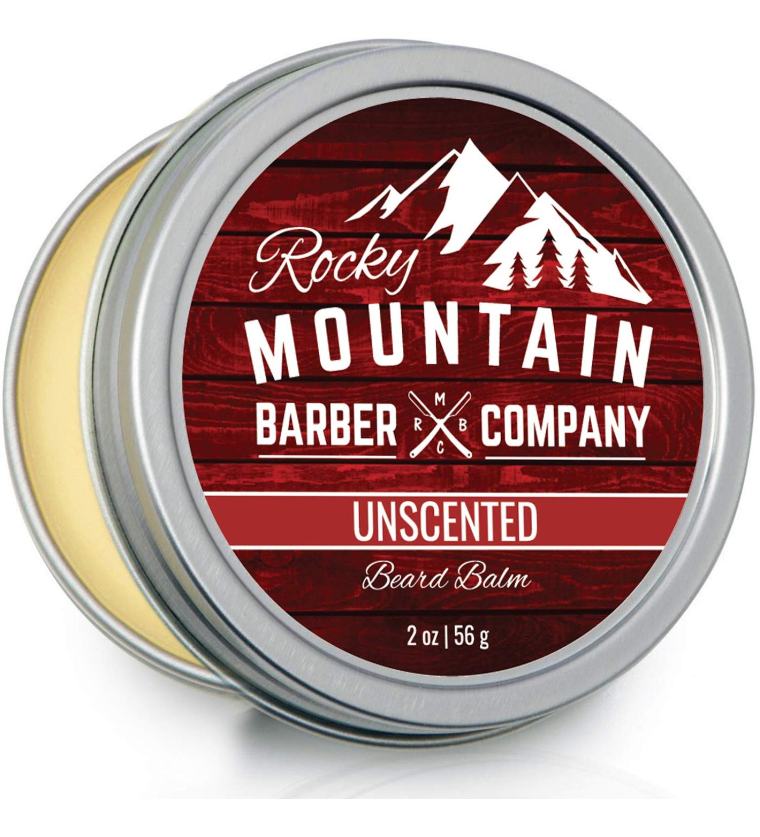 Rocky Mountain Barber Company Classic Unscented Beard Balm - 100% Natural Premium Wax Blend with Beeswax Jojoba & Coconut Oil - International Shipping Available - Buy Online on GoSupps.com