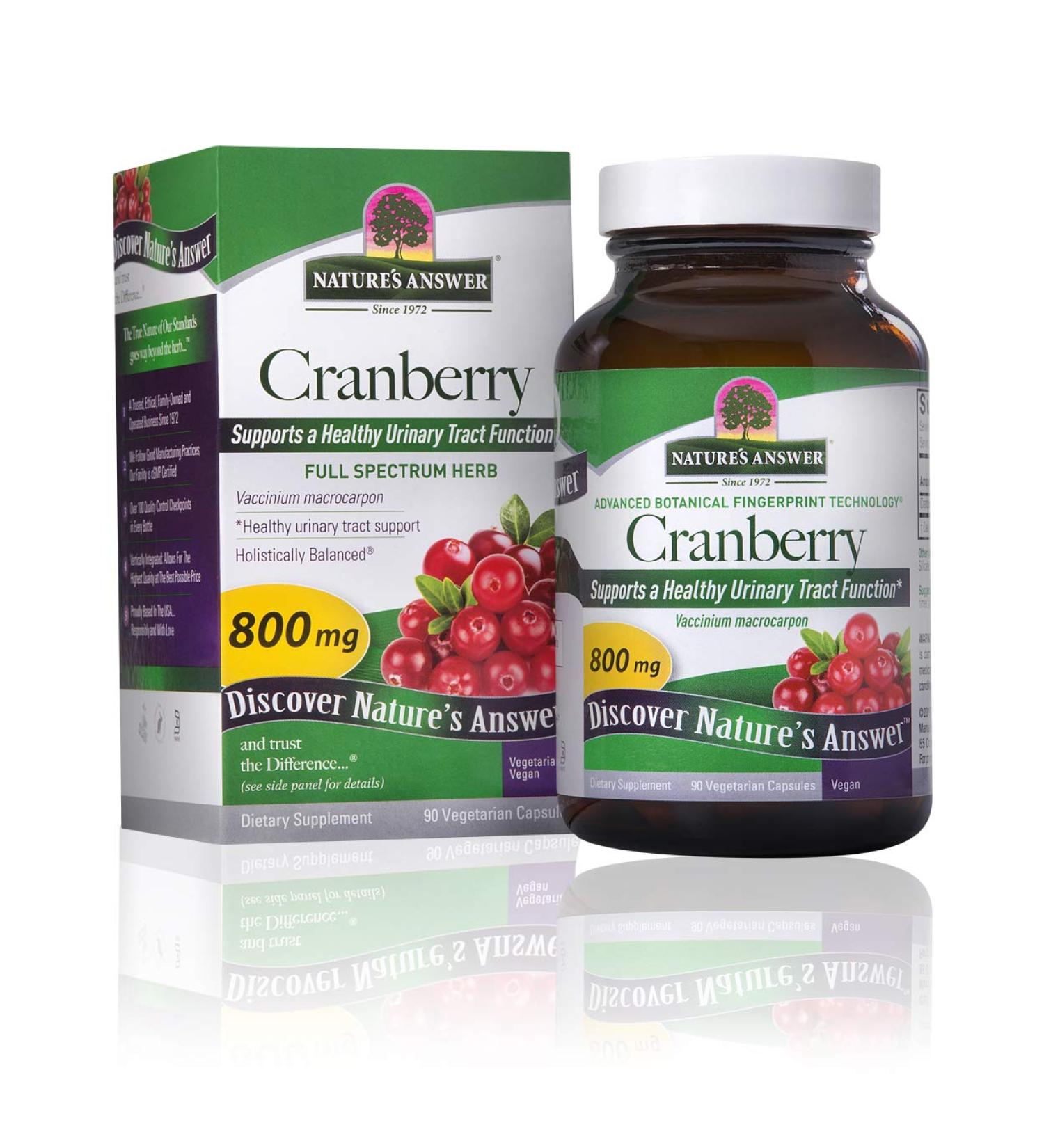 Nature's Answer Cranberry 800 mg - 90 Vegetarian Capsules for Urinary Health - Buy Online on GoSupps.com