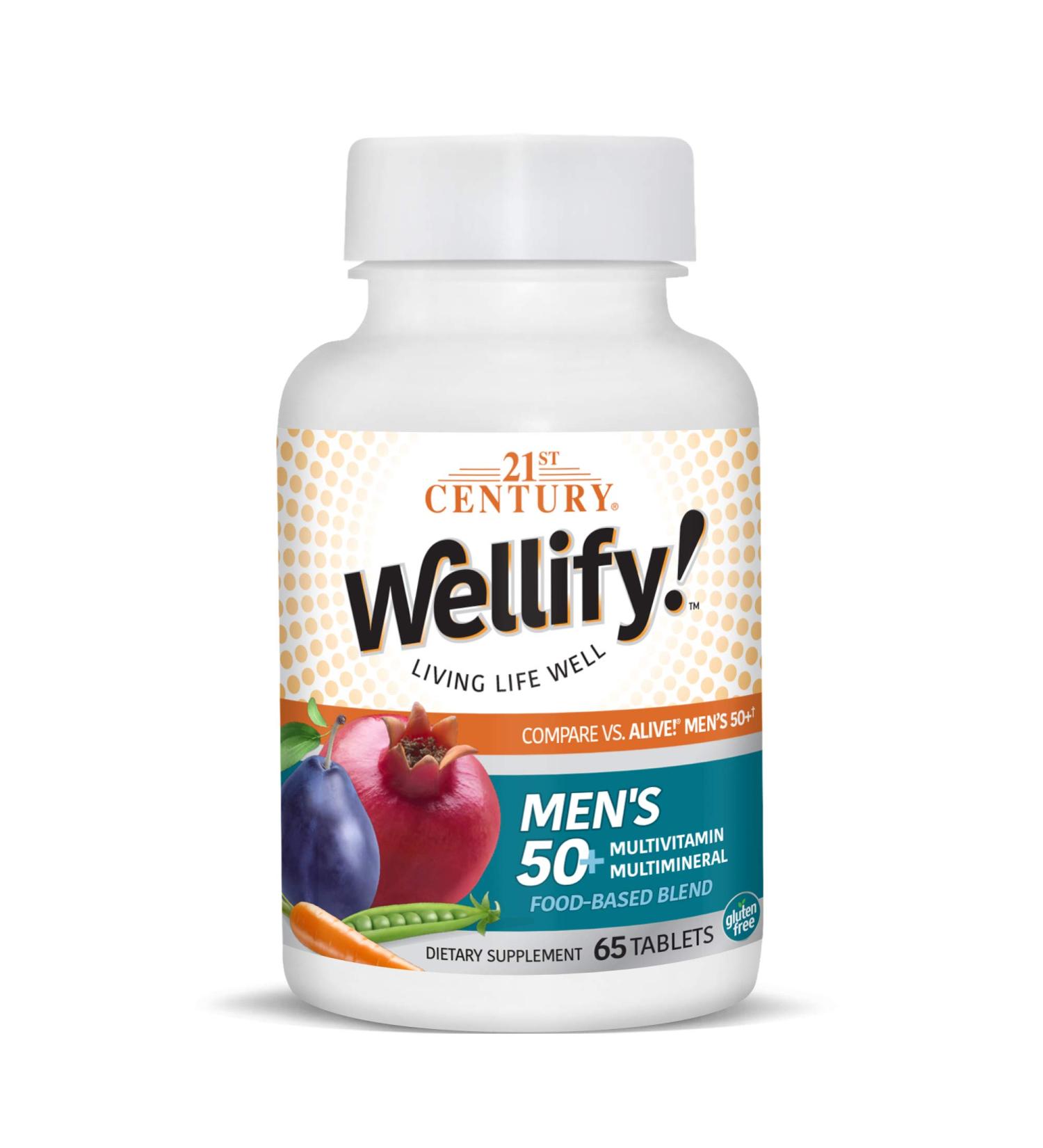 21st Century Wellify Men's 50+ Multivitamin & Multimineral - 65 Tablets for Optimal Health - Buy Online on GoSupps.com