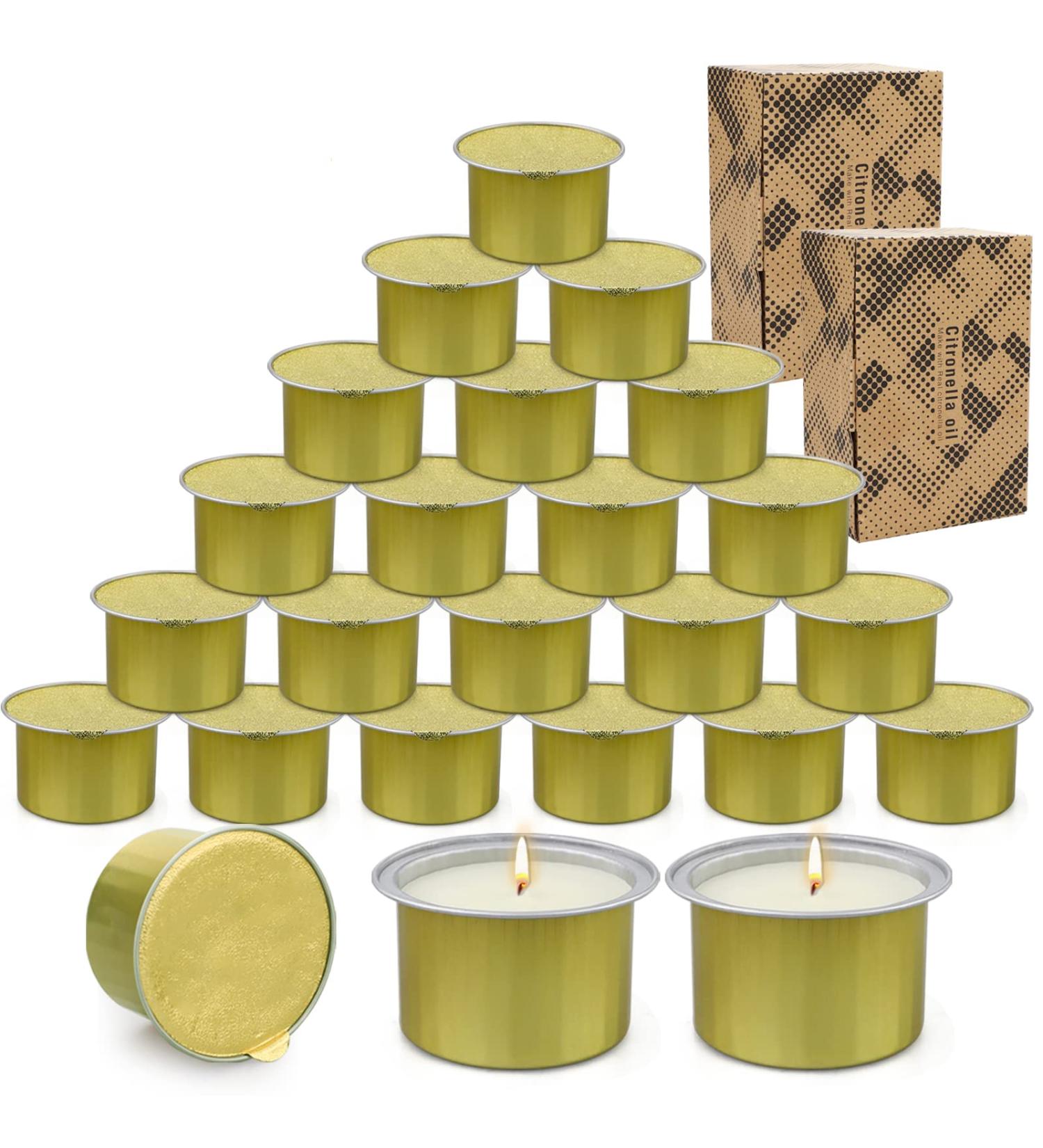Natural Citronella Candles 24 Pack - Long Lasting Outdoor Camping Set - Repels Insects - Summer Gift for Kids and Adults - Buy Online on GoSupps.com