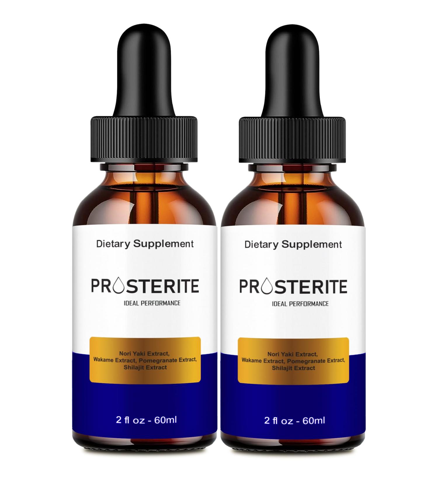 Prosterite Prostate Drops - All Natural Prostate Health Supplement Drops Prosterite Liquid Formula for Urinary and Prostate Care Prostate Relief Supplement for Daily Wellness Reviews (2 Pack) - Buy Online on GoSupps.com