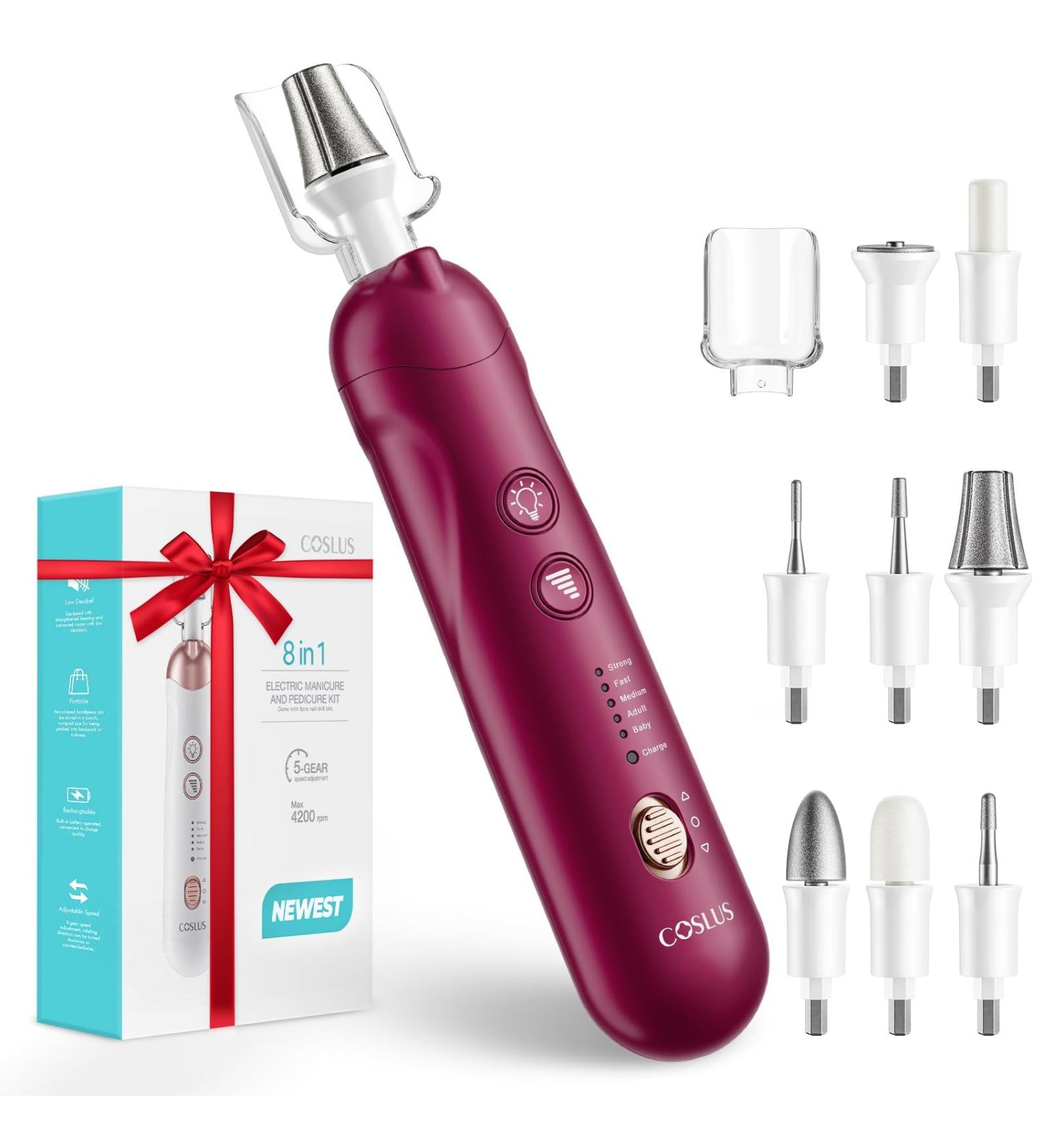 Upgrade Your Nail Care: 9-in-1 Wireless Pedicure Manicure Set with LED Light & 5 Speed Electrical Nail Miller Perfect for Hand & Foot Care - Buy Online on GoSupps.com