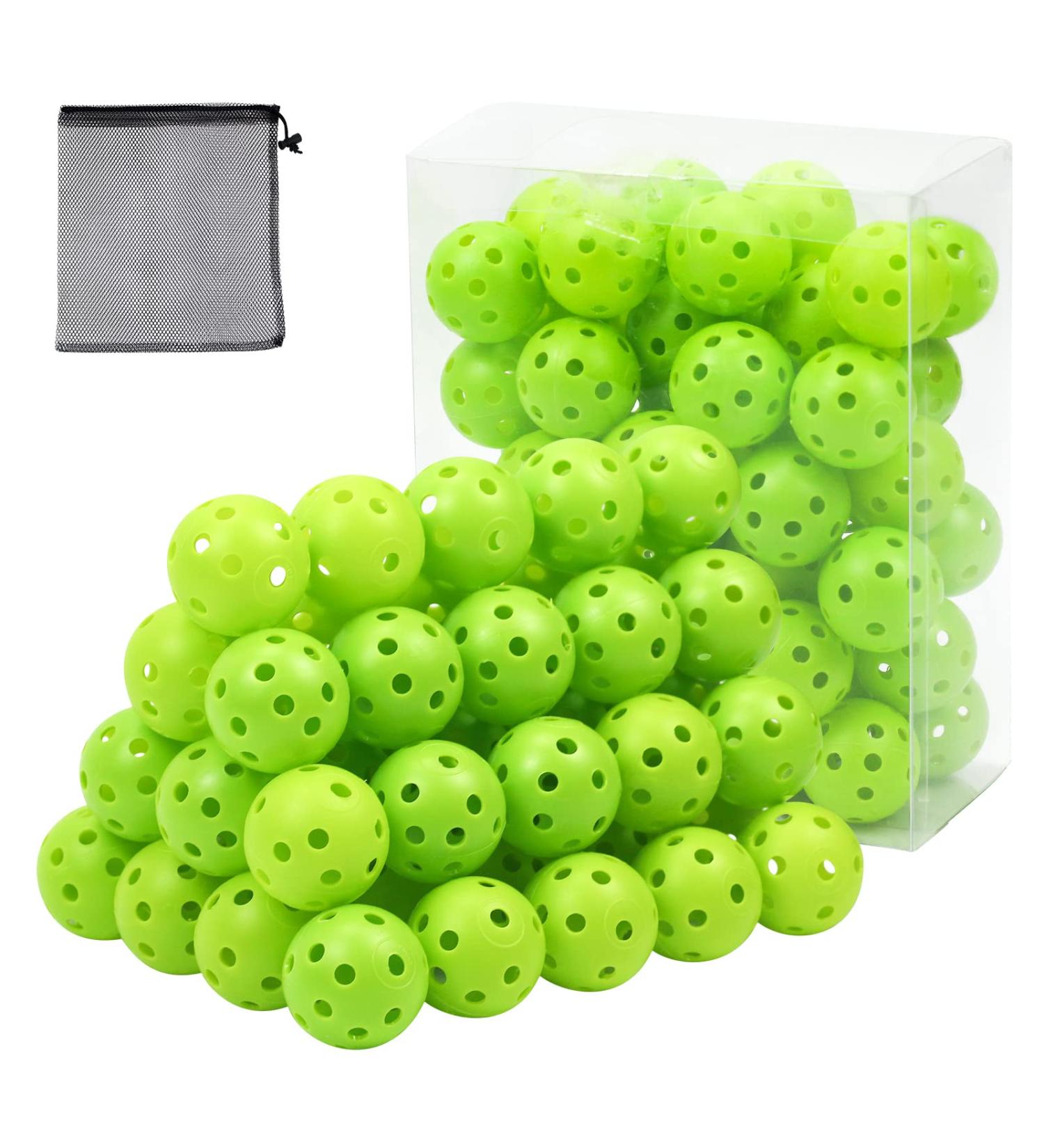 50 Pack Plastic Golf Balls - Limited Flight Practice Training Balls with Mesh Bag - Buy Online on GoSupps.com