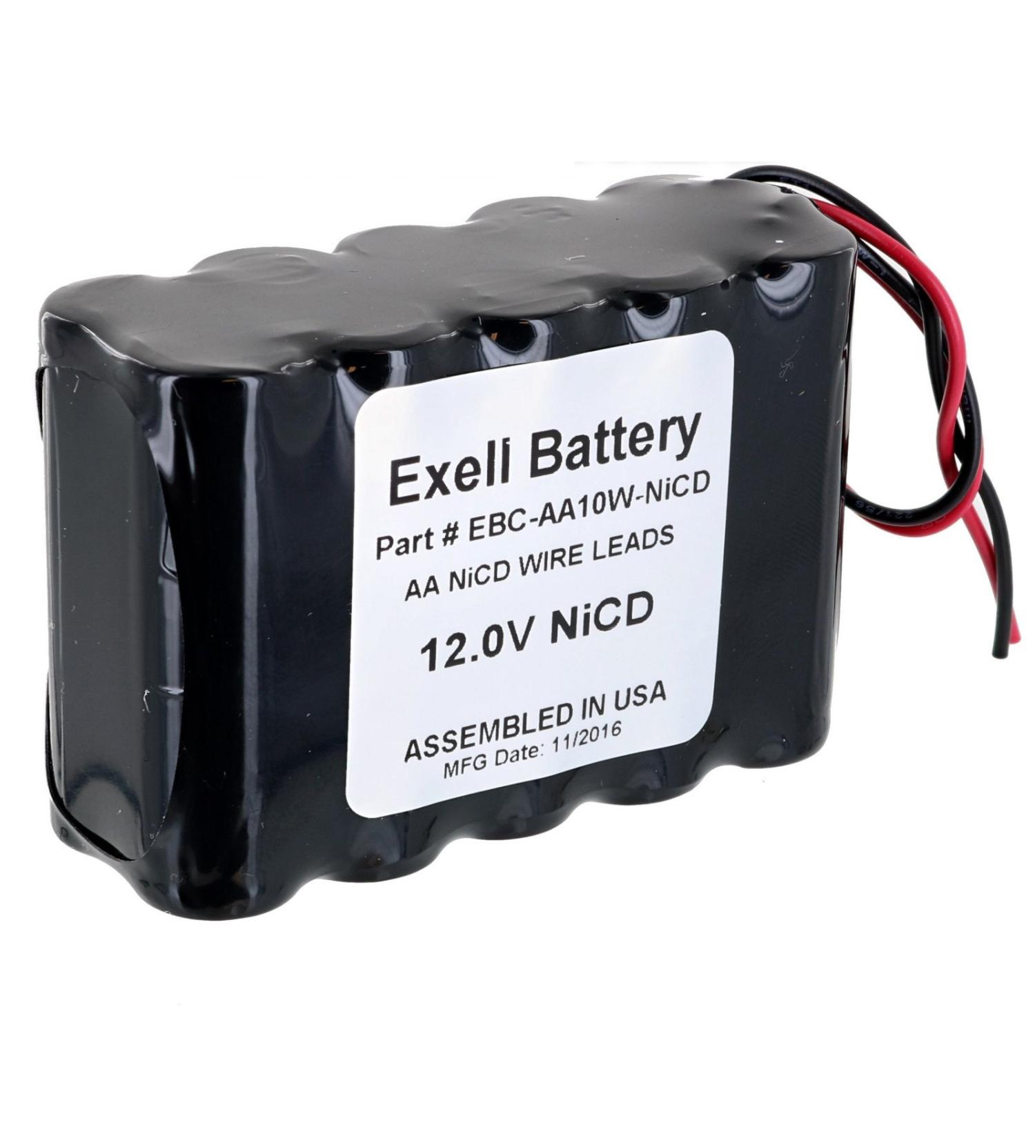 Exell 12V AA NiCad Battery Pack of 10 - 1000mAh | Durable & Reliable Power Source - Buy Online on GoSupps.com