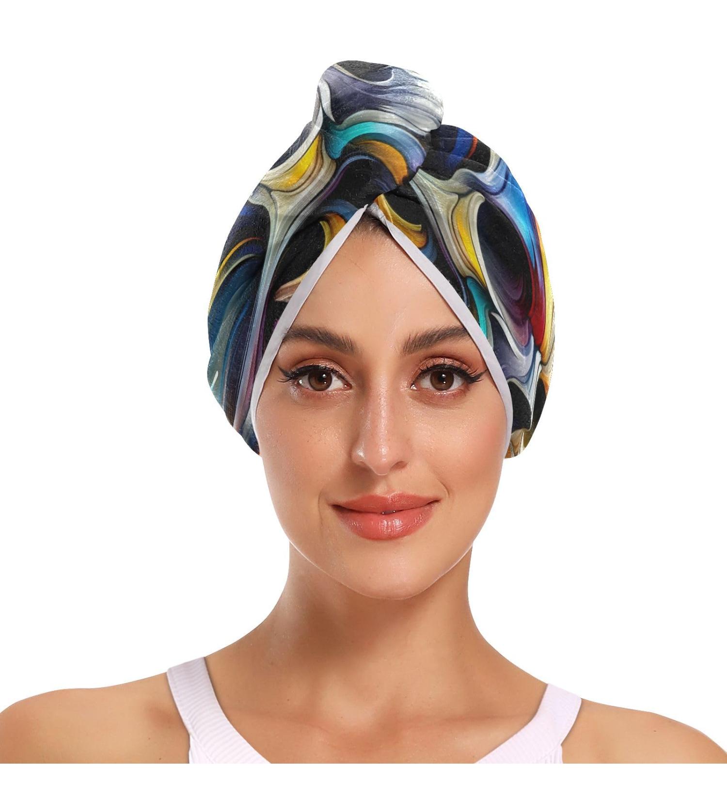 Super Absorbent Color Hair Skull Head Towel 2 Pack | Quick Dry Hair Turbans for Women & Girls - Ideal for Fast Drying & Stylish Wraps - Buy Online on GoSupps.com