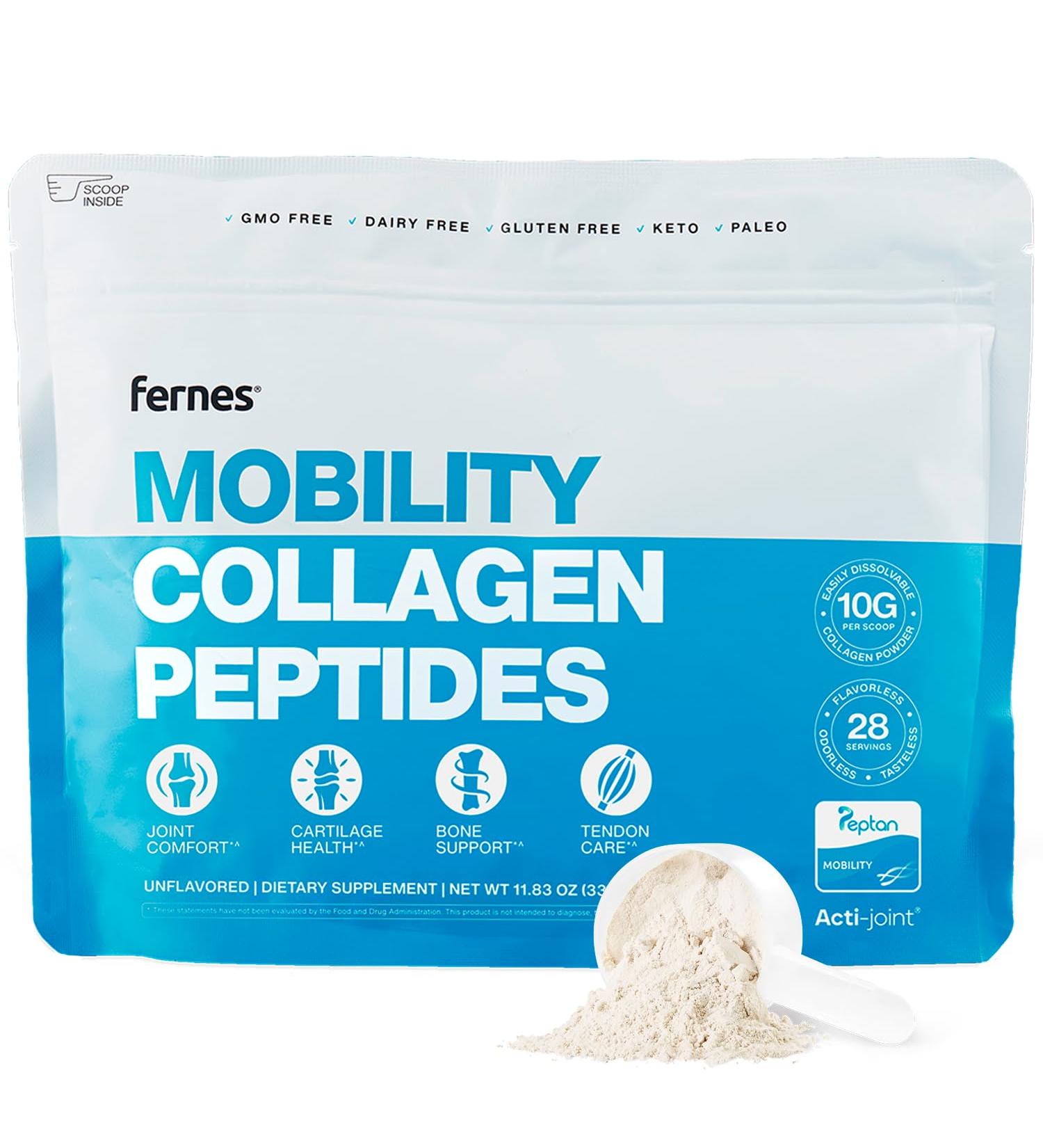 Mobility Collagen Peptides Powder - Glucosamine Chondroitin Hyaluronic Acid & Liposomal Vitamin C Joint Bone & Cartilage Support Grass-Fed Type I & III Keto & Paleo 28 Servings 11.83 oz 11.83 Ounce (Pack of 1) - Buy Online on GoSupps.com