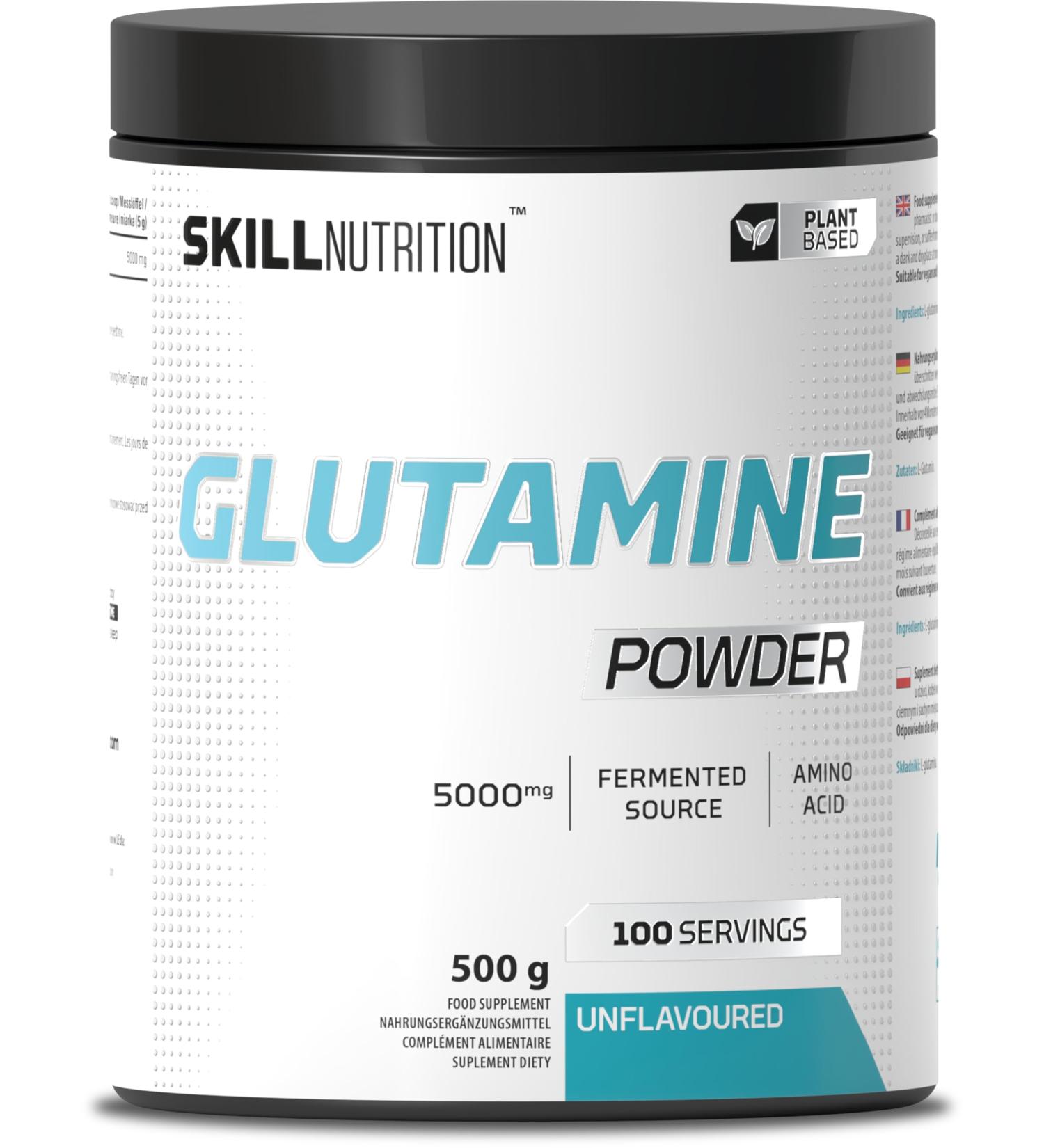  SKILL NUTRITION Glutamine Powder Unflavoured - 500g - Buy Online on GoSupps.com