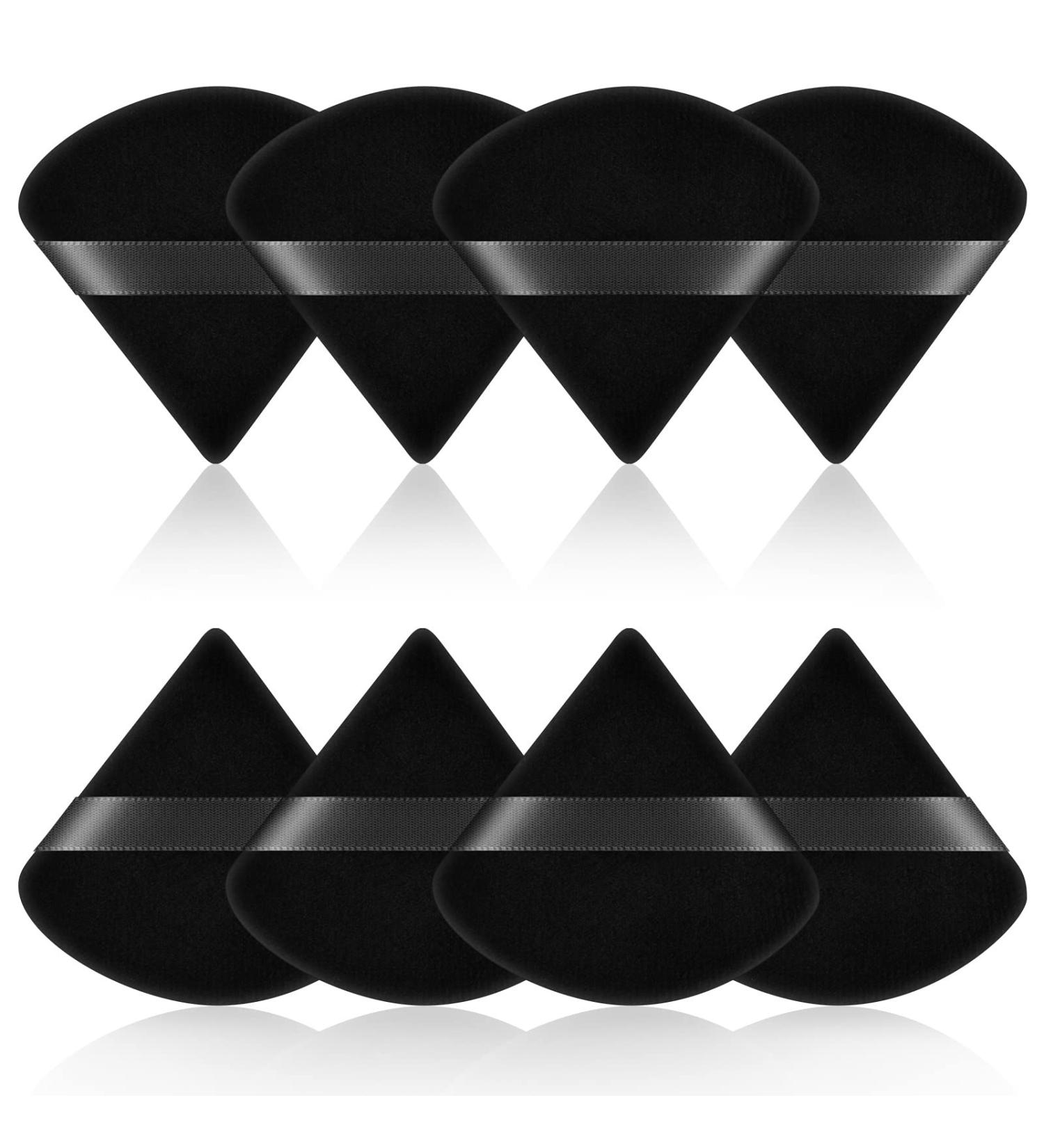 Auauy 8 Pcs Triangle Makeup Powder Puff | Washable & Reusable Sponge for Loose Powder & Foundation | Black Makeup Tool - Buy Online on GoSupps.com