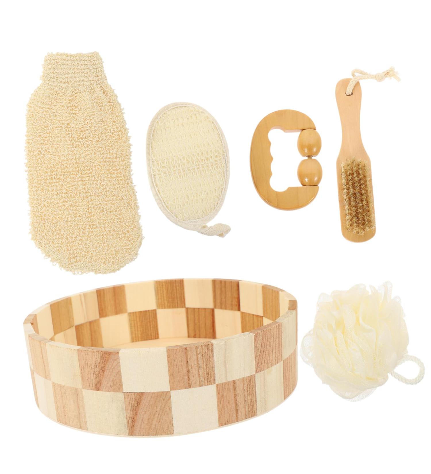 FOMIYES 1 Set Bath Set Shower Scrubber Bath and Body Spa for Women Self Care Kit Back Scrubber Exfoliating Brush Tub Scrubber Foot File Pumice Take a Bath Four Piece Set Miss - Buy Online on GoSupps.com