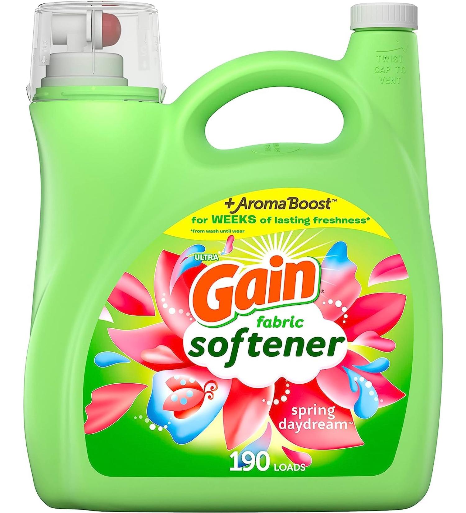 Gain Laundry Fabric Softener Liquid - Spring Daydream 164 Fl Oz | 190 Loads - Softens and Freshens Clothes - Buy Online on GoSupps.com