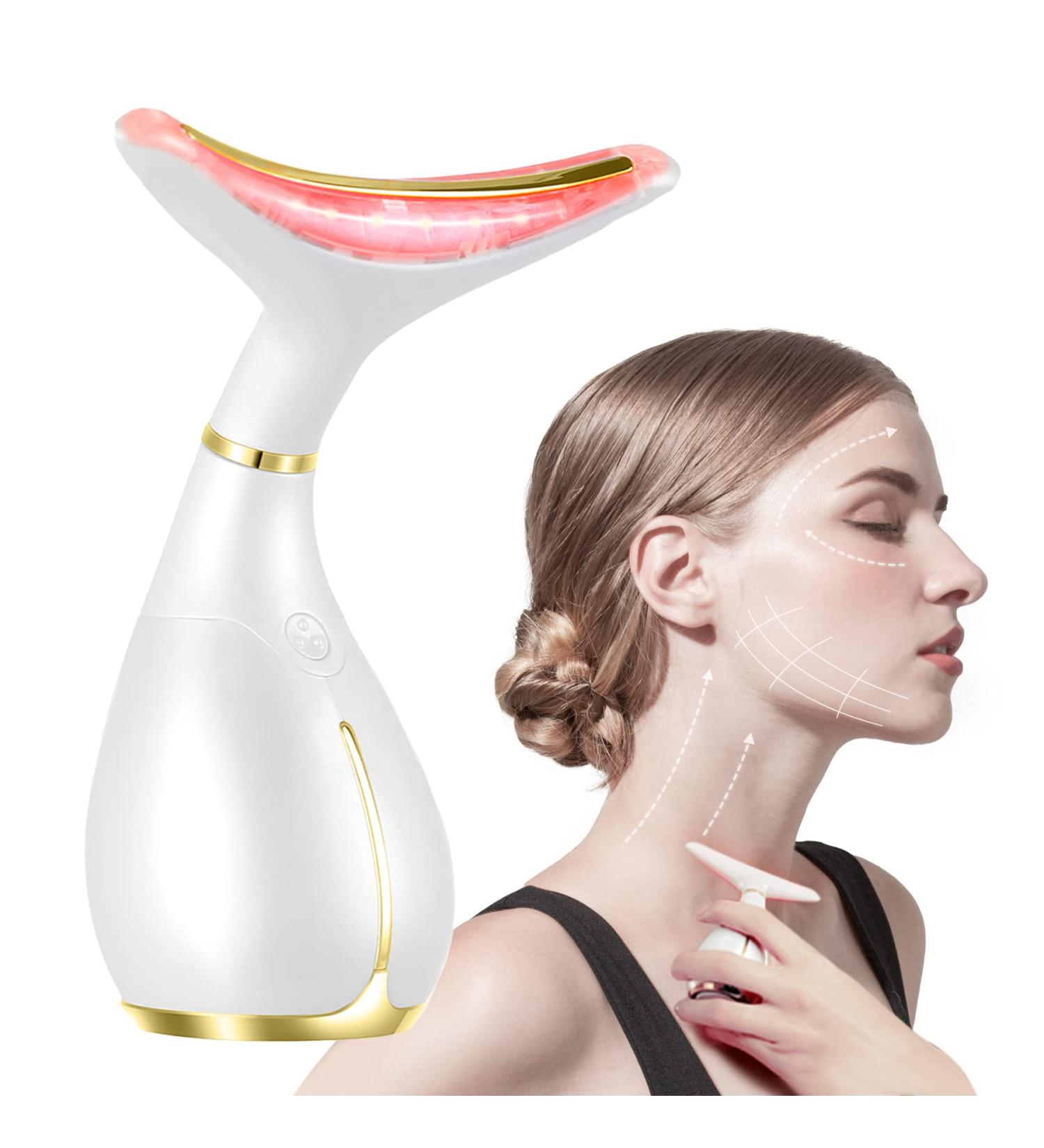 Ms.W 3-in-1 Beauty Massager for Face and Neck with Heat, Vibration and LED - Electric Facial Tool for Skin Firming and Smoothing - Buy Online on GoSupps.com