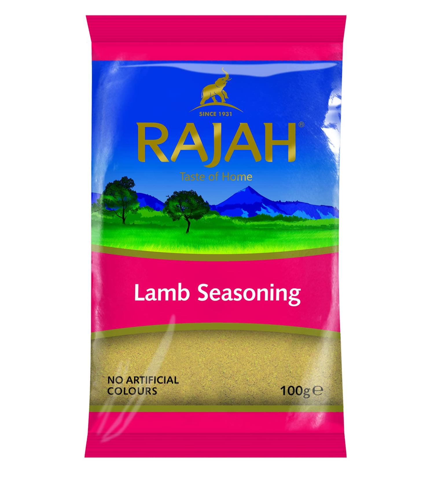 Rajah Spices Assaisonnement pour steak d'agneau | Poudre d'assaisonnement pour steak d'agneau | Agneau Mariande | Marinade d'agneau | M lange d' pices d'agneau | Curry d'agneau (100 g) - Buy Online on GoSupps.com