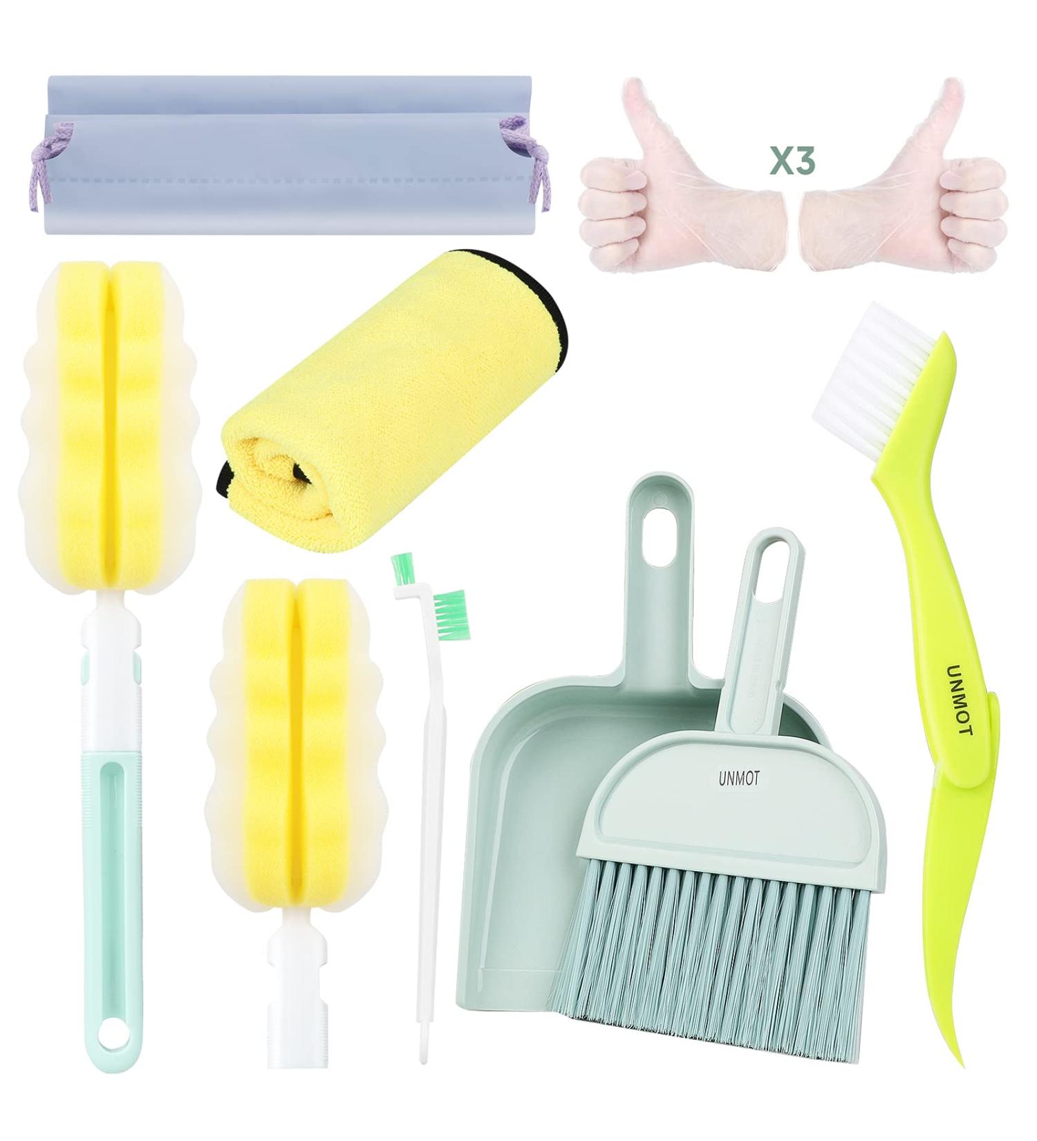 UNMOT Pet Cage Cleaner Set - Ideal for Small Animal Cages - Includes Brush, Dustpan, Broom, and Sponge - Perfect for Rabbit, Guinea Pig, Hamster, Cat, and More - Buy Online on GoSupps.com