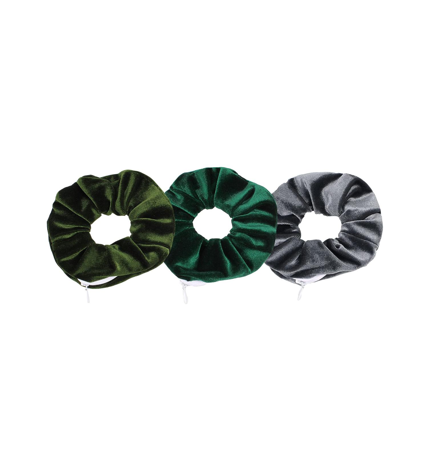 A.Tony Velvet Scrunchies Set - Zipper Hair Tie Gadget for Girls & Women - Forest Ponytail Holder Jewelry - Buy Online on GoSupps.com